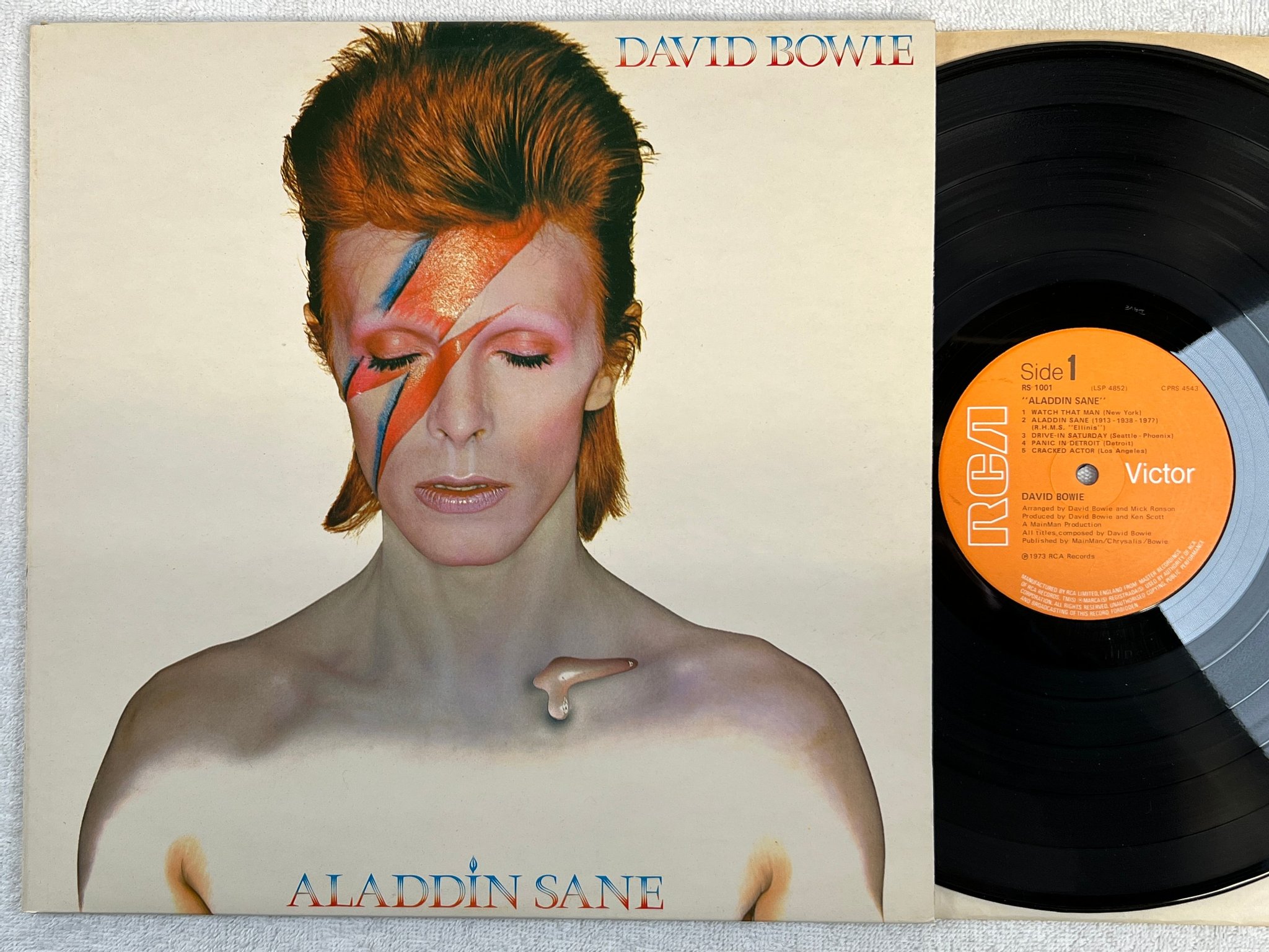 Omslagsbild för skivan DAVID BOWIE aladdin sane LP -73 UK RCA RS 1001
