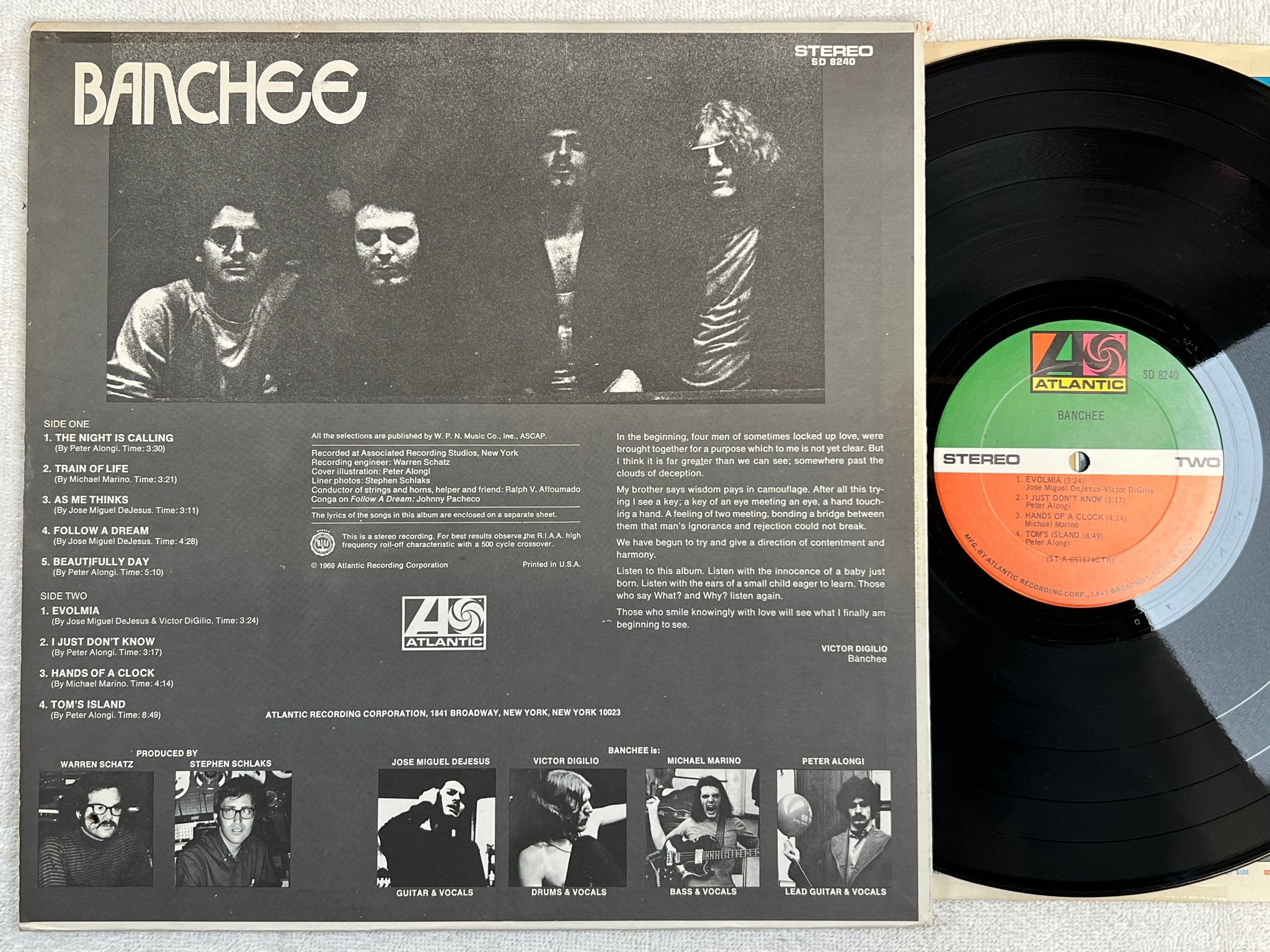 Omslagsbild för skivan BANCHEE s/t LP -69 US ATLANTIC SD 8240 rare psych rock 