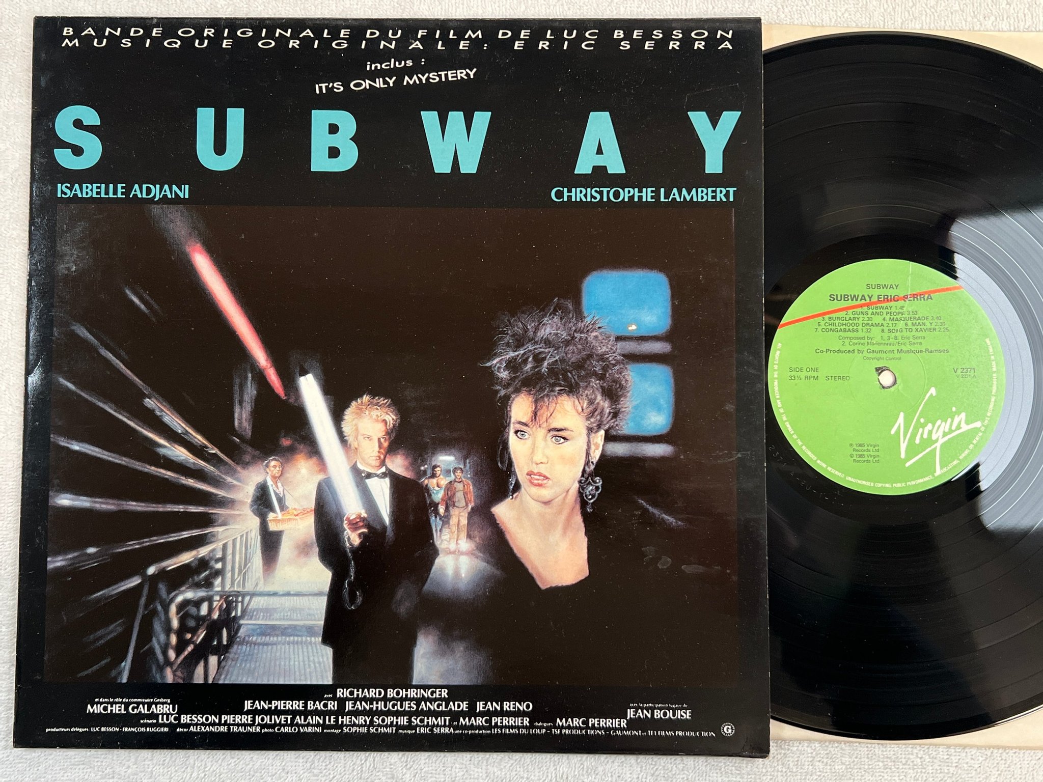 Omslagsbild för skivan ERIC SERRA subway LP -85 UK VIRGIN V 2371 soundtrack