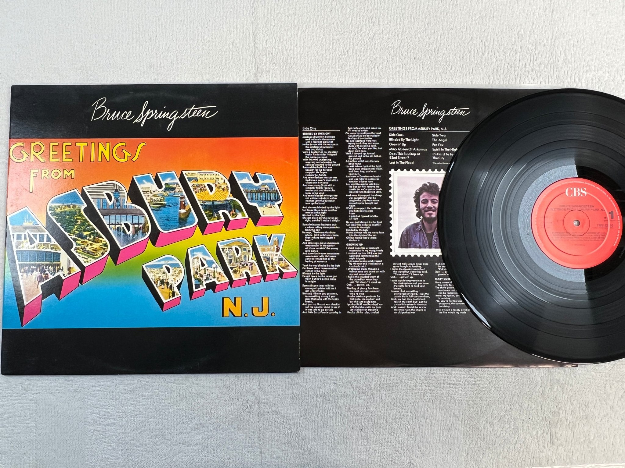 Omslagsbild för skivan BRUCE SPRINGSTEEN greetings from Ashbury Park N.J.  LP Hol CBS 32210