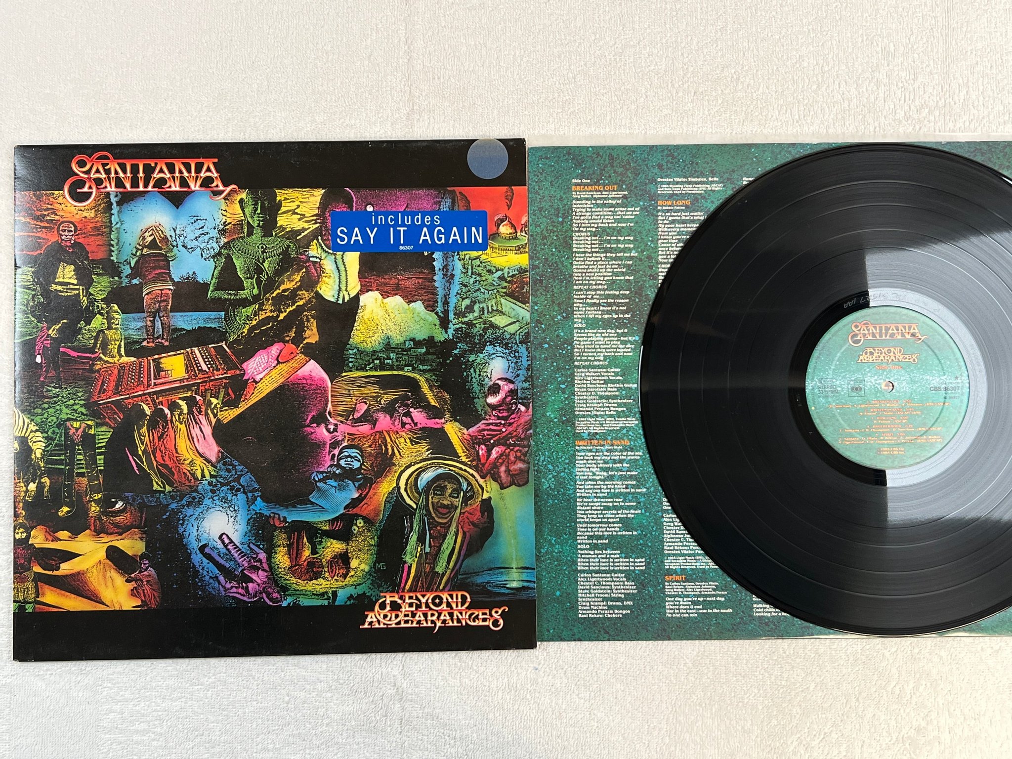 Omslagsbild för skivan SANTANA beyond appearances LP -85 Hol CBS 86307