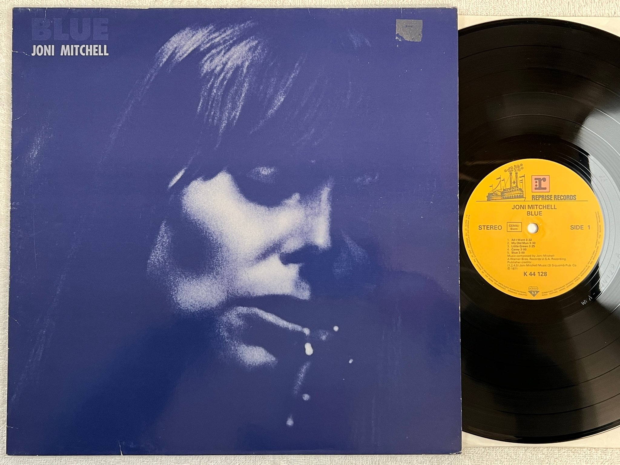 Omslagsbild för skivan JONI MITCHELL blue LP re Ger REPRISE K 44128 * CLASSIC *