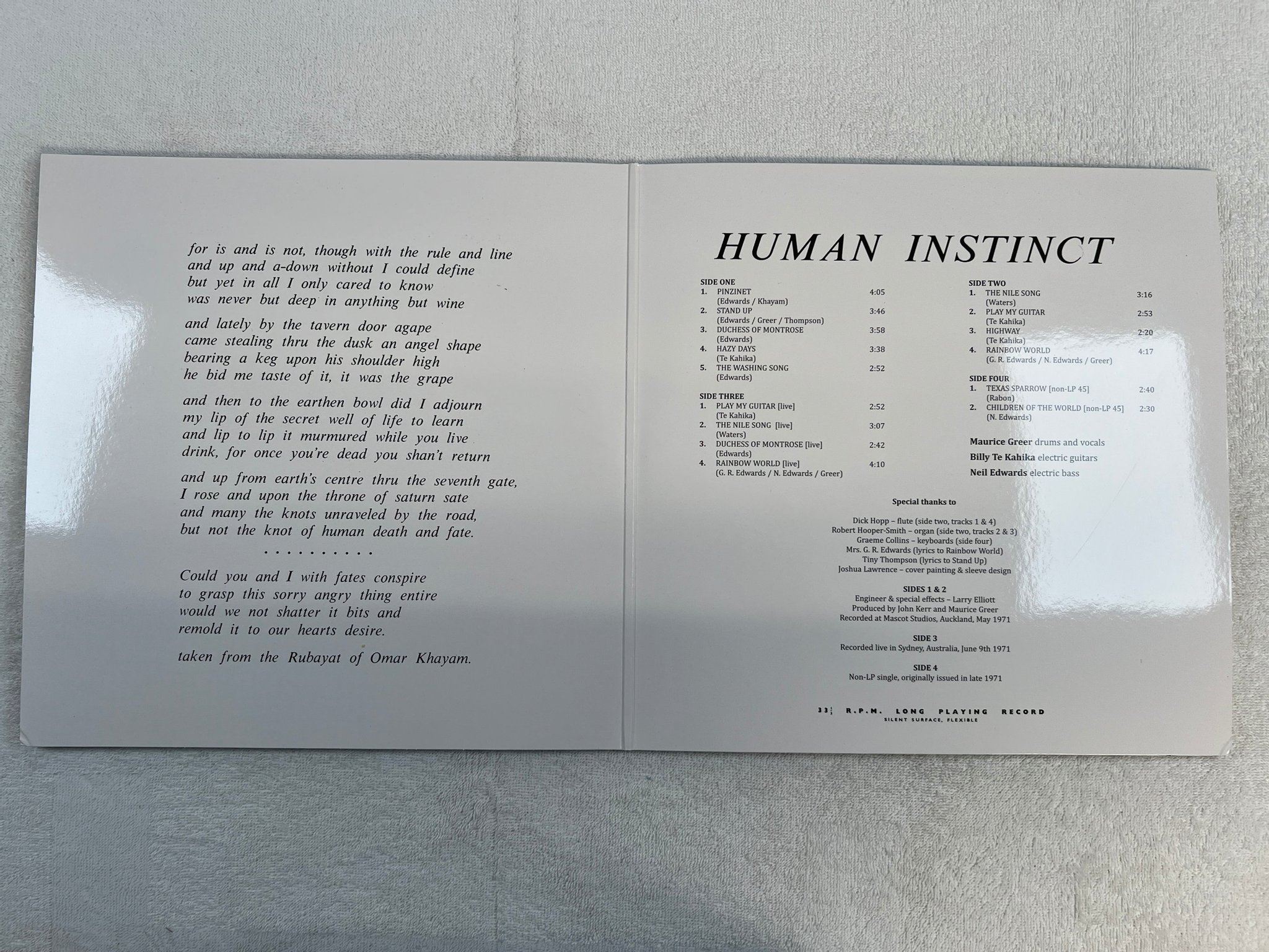 Omslagsbild för skivan HUMAN INSTINCT Pins In It 2xLP 2011 UK SUNBEAM SBR2LP5083 hard rock