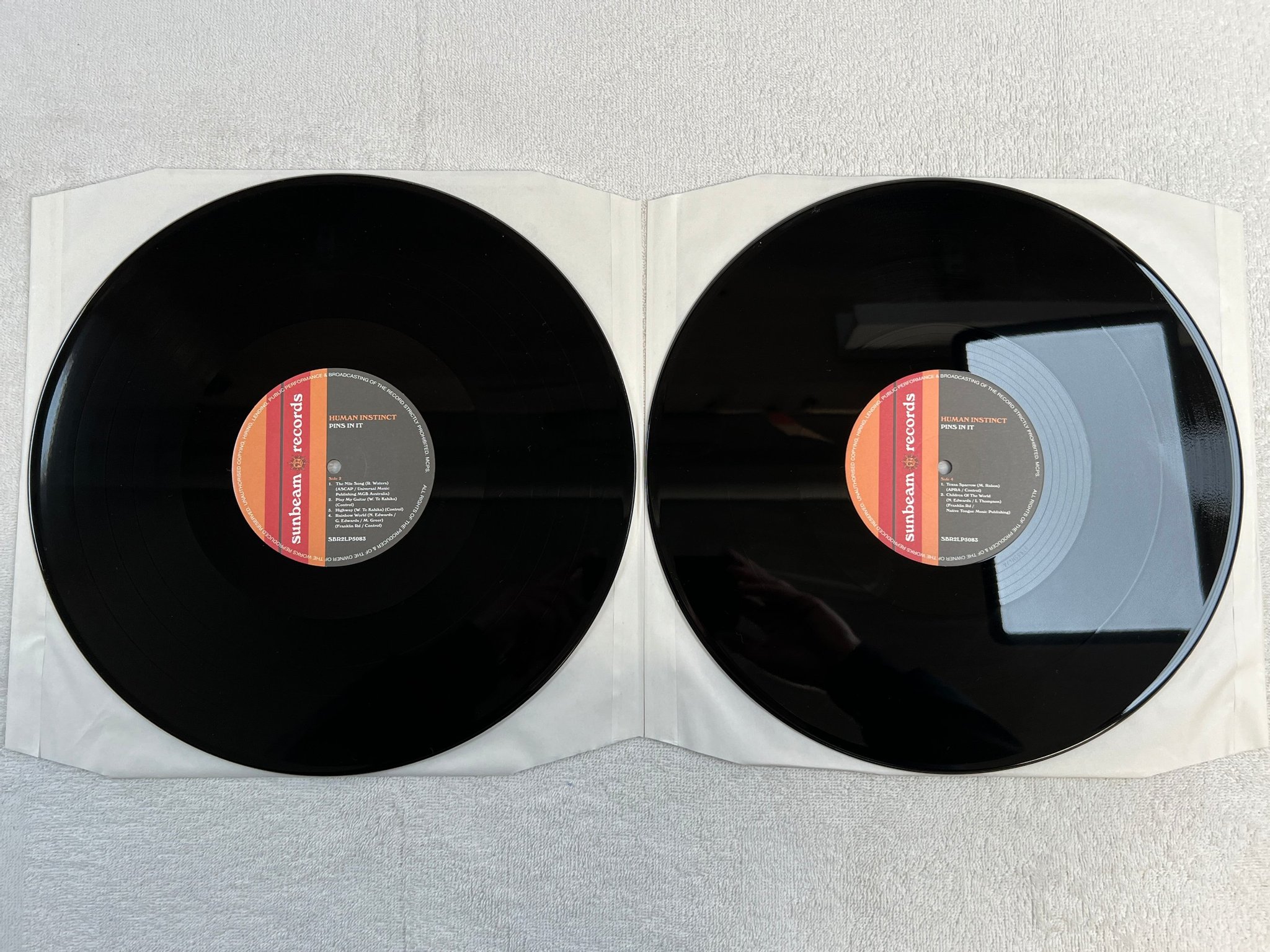 Omslagsbild för skivan HUMAN INSTINCT Pins In It 2xLP 2011 UK SUNBEAM SBR2LP5083 hard rock