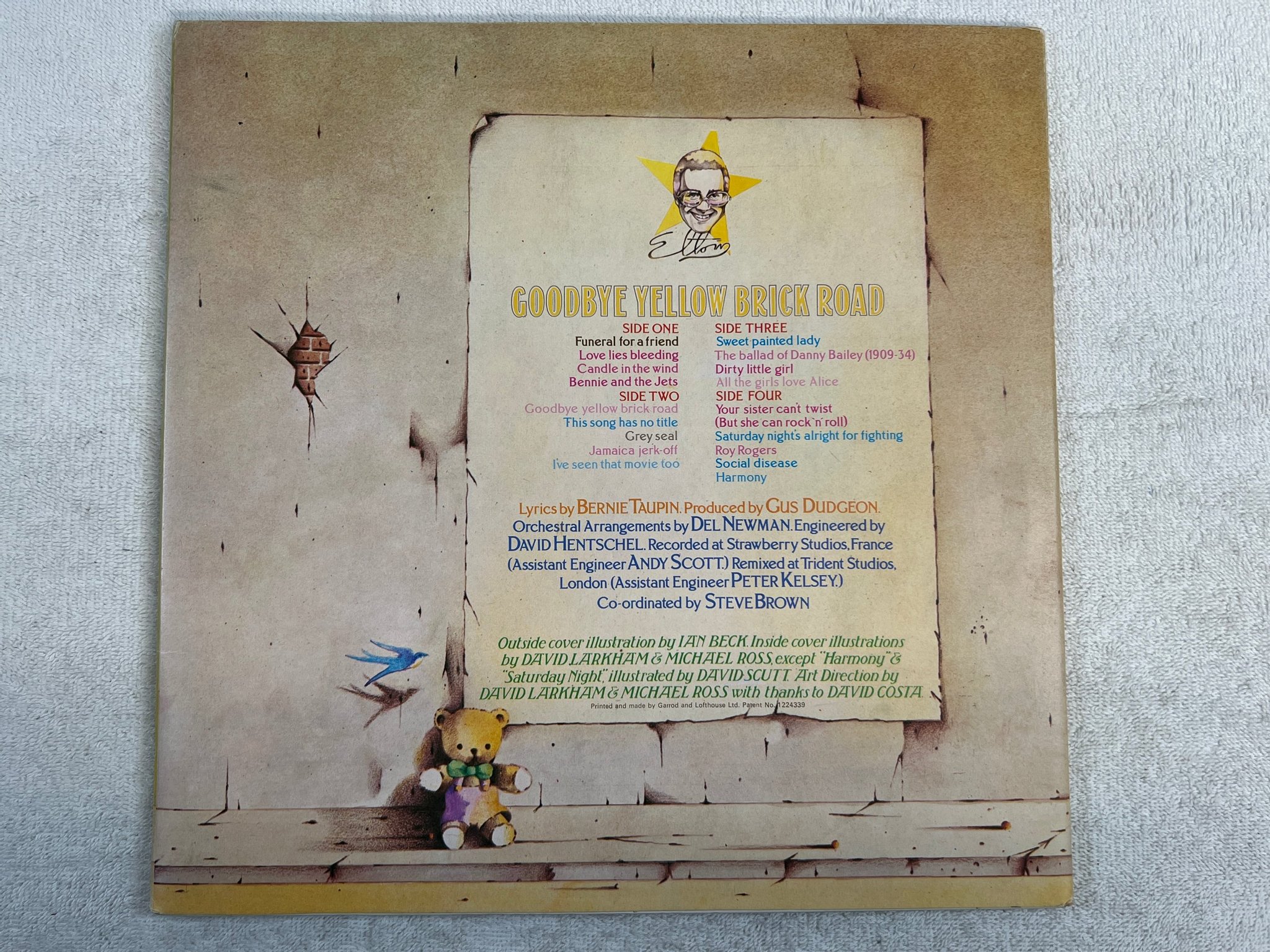 Omslagsbild för skivan ELTON JOHN goodbye yellow brick road 2xLP -73 UK DJM DJLPD 1001 