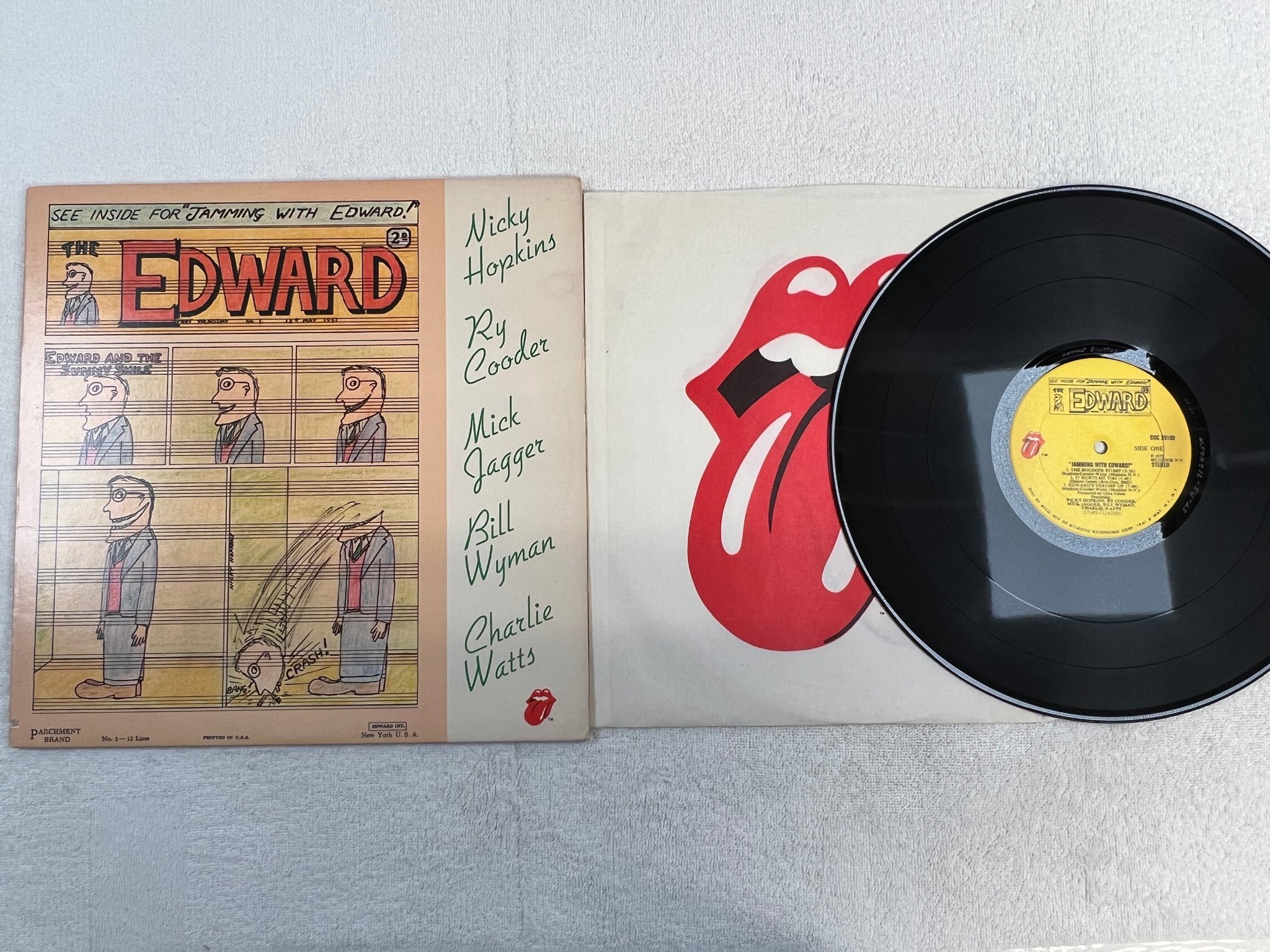 Omslagsbild för skivan Nicky Hopkins, Ry Cooder, Mick Jagger - Jamming With Edward! LP -72 US COC 39100