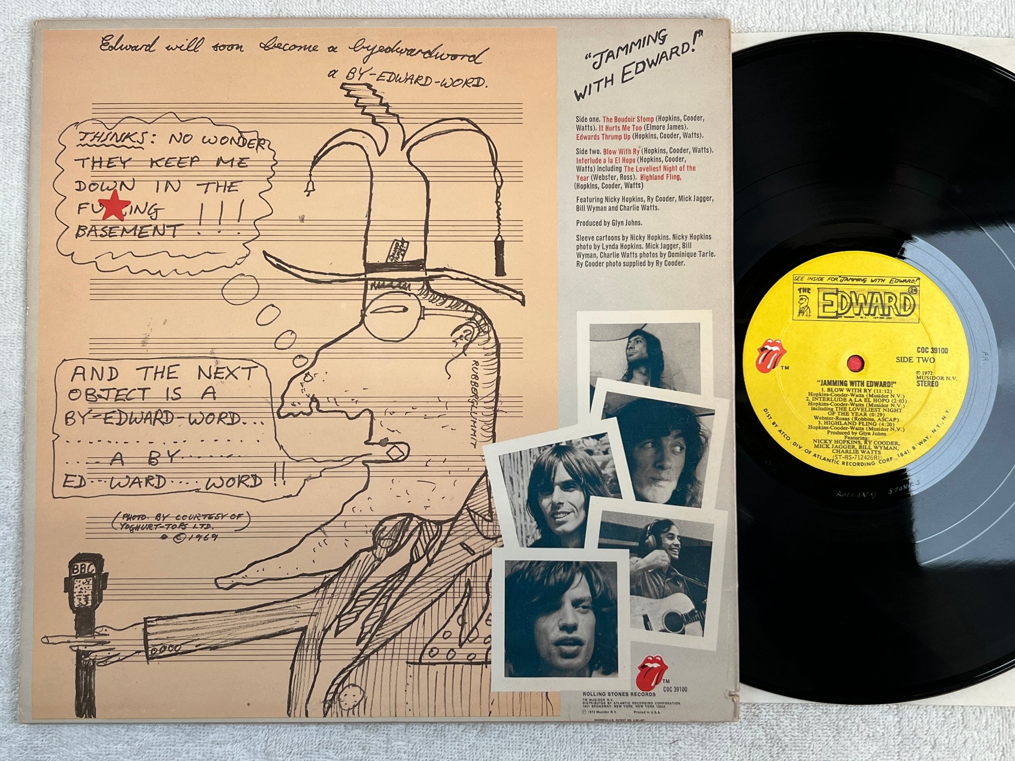 Omslagsbild för skivan Nicky Hopkins, Ry Cooder, Mick Jagger - Jamming With Edward! LP -72 US COC 39100
