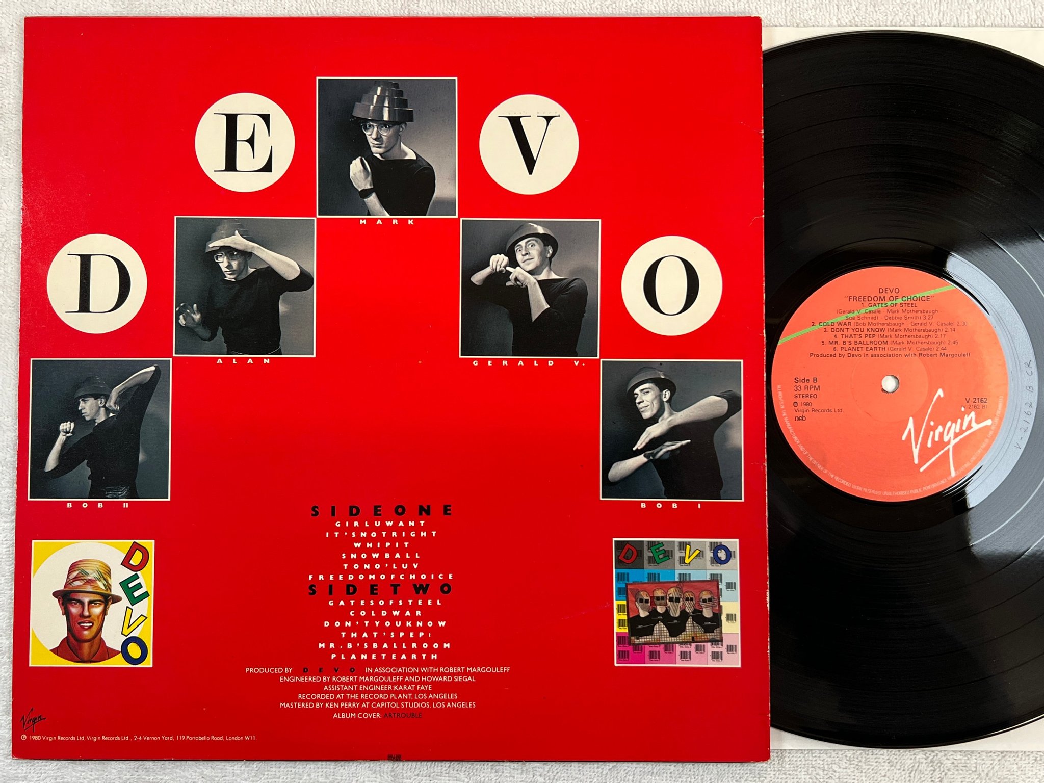 Omslagsbild för skivan DEVO freedom of choice LP -80 ncb VIRGIN V2162