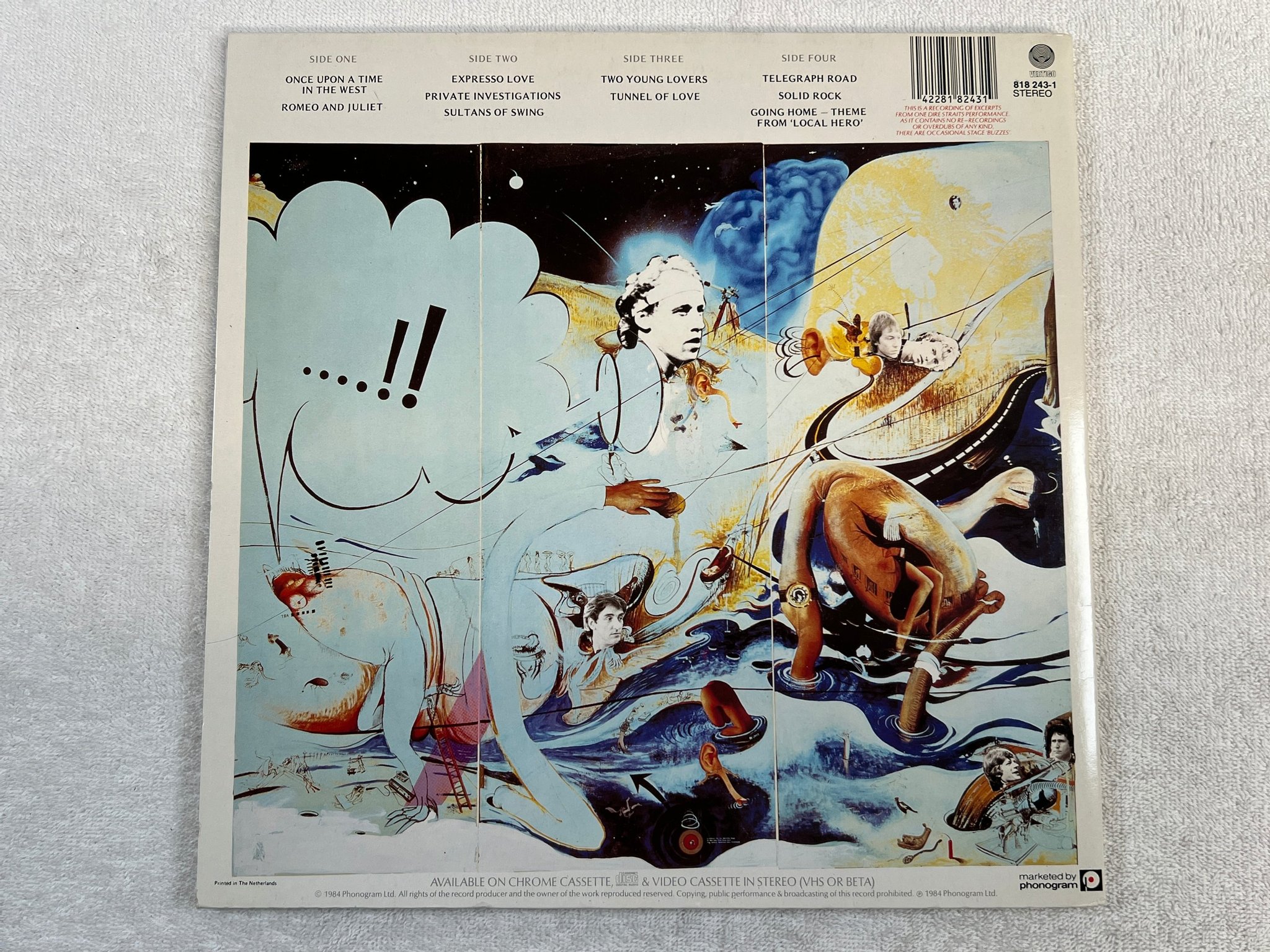 Omslagsbild för skivan DIRE STRAITS alchemy 2xLP -84 Hol VERTIGO 818 244-1