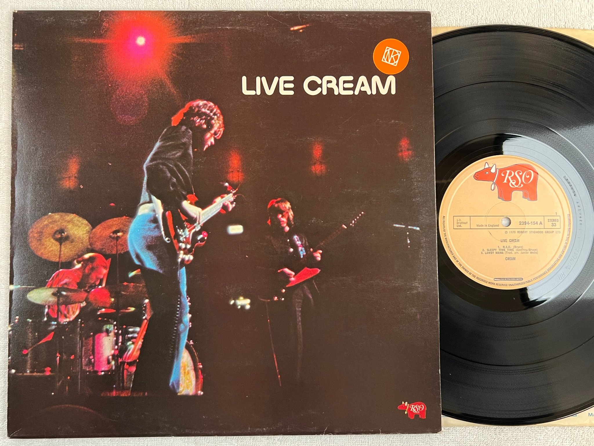 Omslagsbild för skivan CREAM live LP UK RSO 2394-154