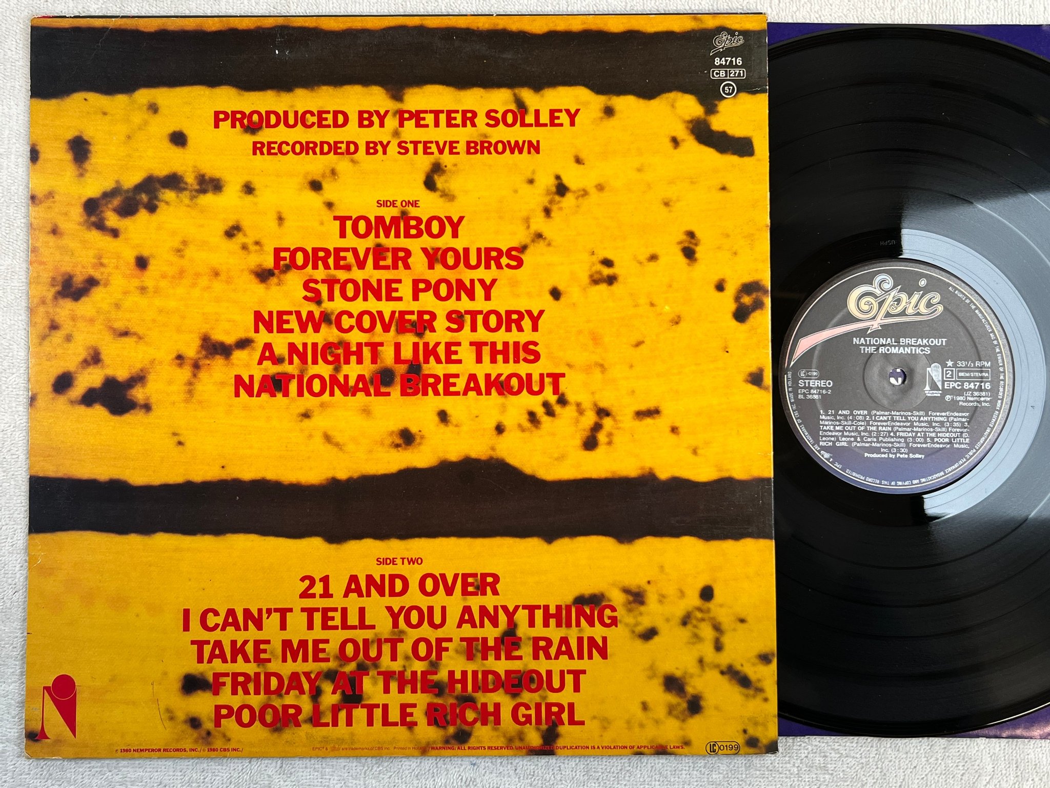 Omslagsbild för skivan THE ROMANTICS national breakout LP -80 Hol EPIC EPC 84716