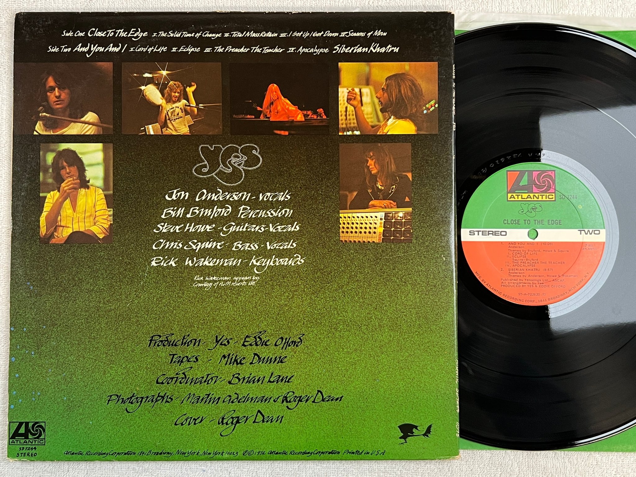 Omslagsbild för skivan YES close to the edge LP -72 US ATLANTIC SD 7244