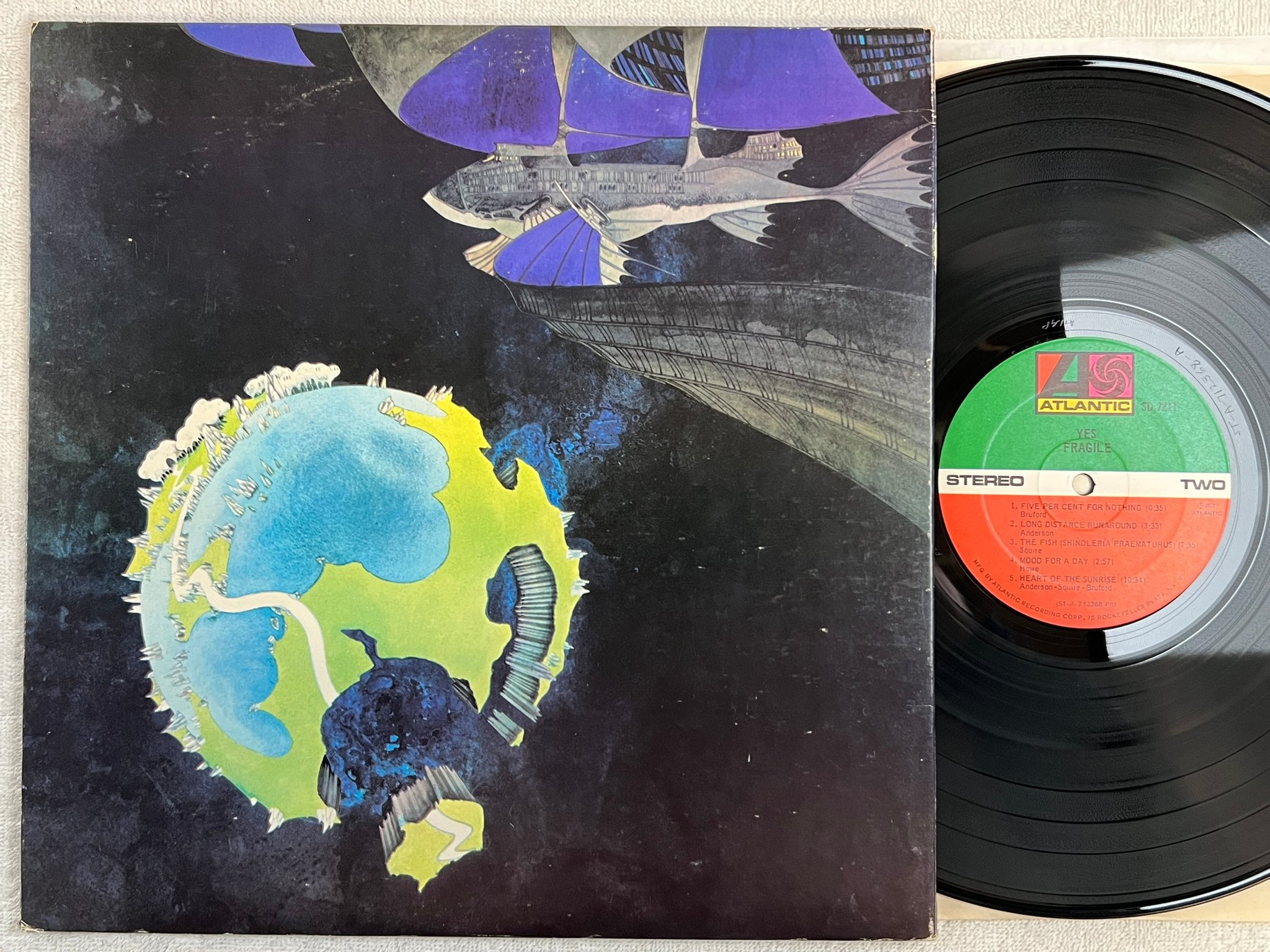 Omslagsbild för skivan YES fragile LP -72 US ATLANTIC SD 7211