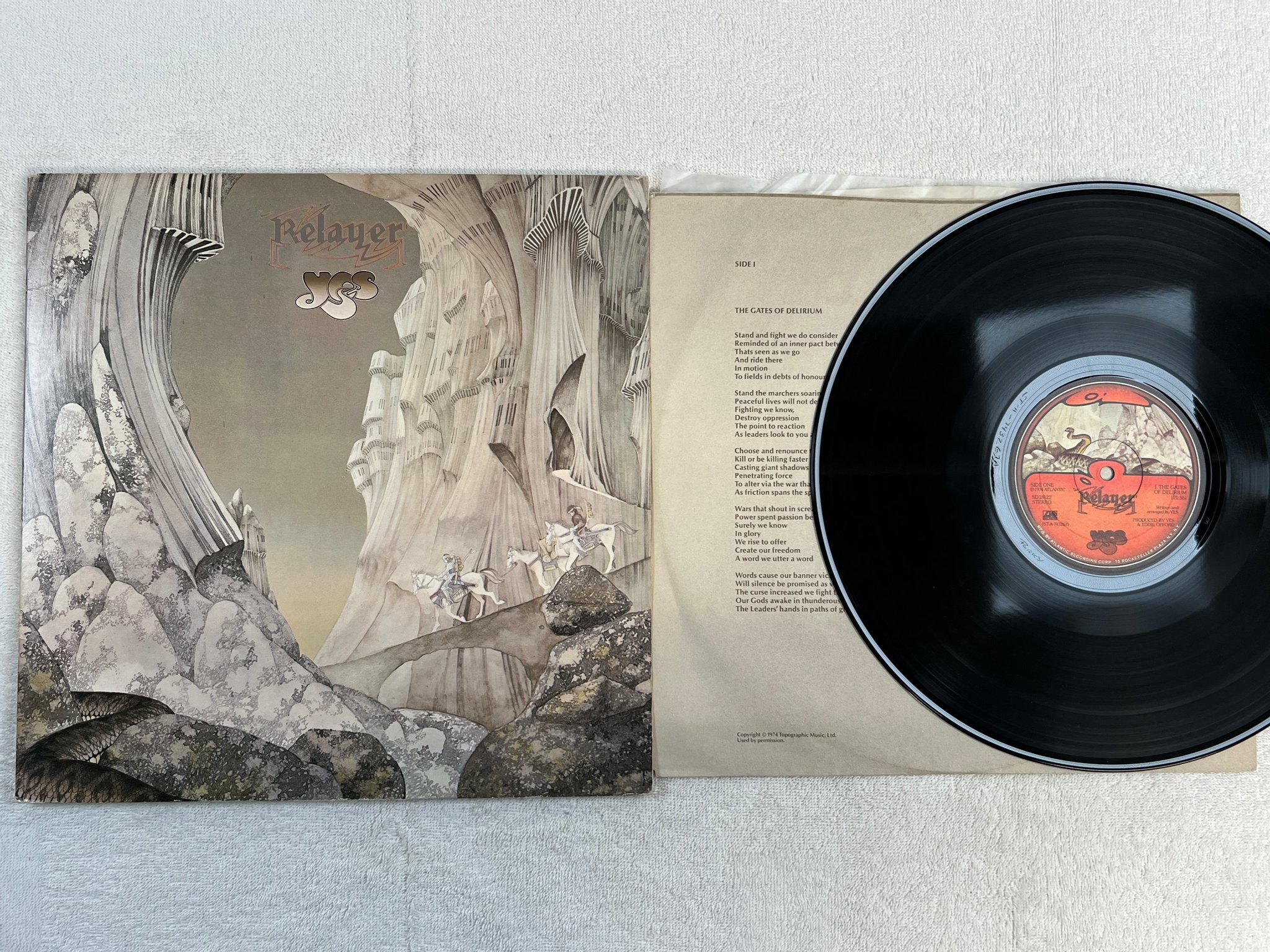 Omslagsbild för skivan YES relayer LP -74 US ATLANTIC SD 18122