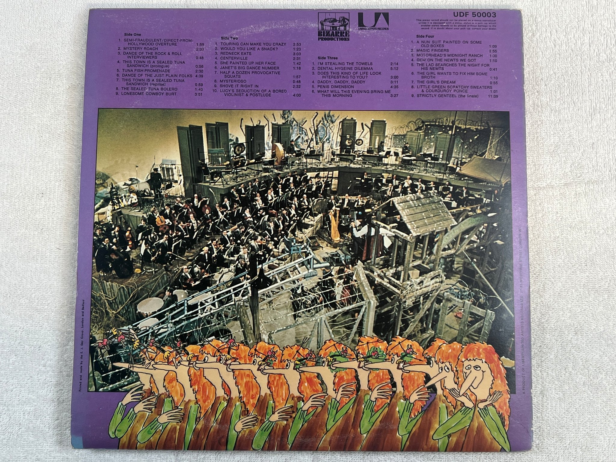 Omslagsbild för skivan FRANK ZAPPA 200 motels 2xLP -71 UK UNITED UDF 50002