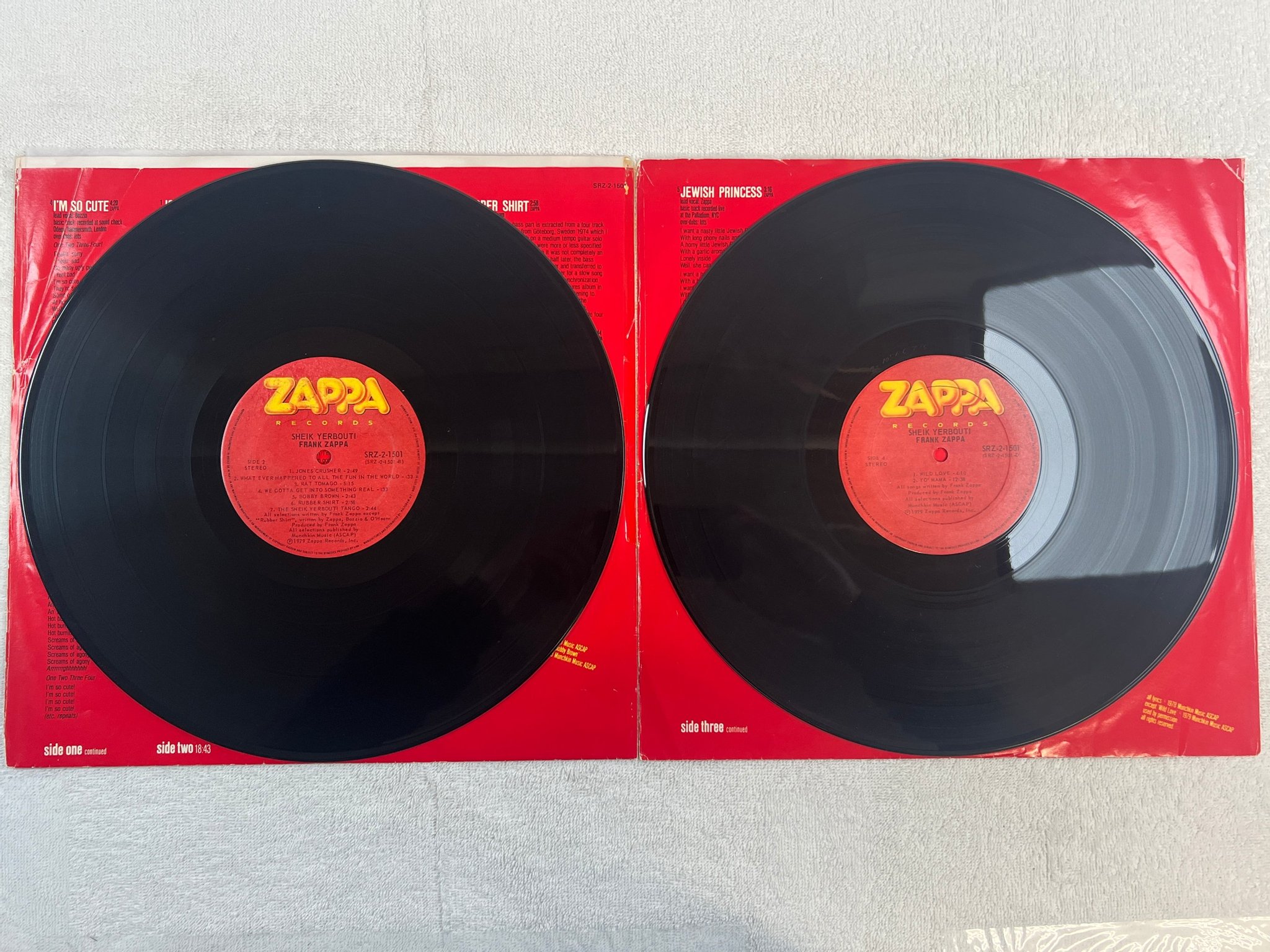 Omslagsbild för skivan FRANK ZAPPA sheik yerbouti 2xLP -79 Can ZAPPA RECORDS SRZ-2-1501