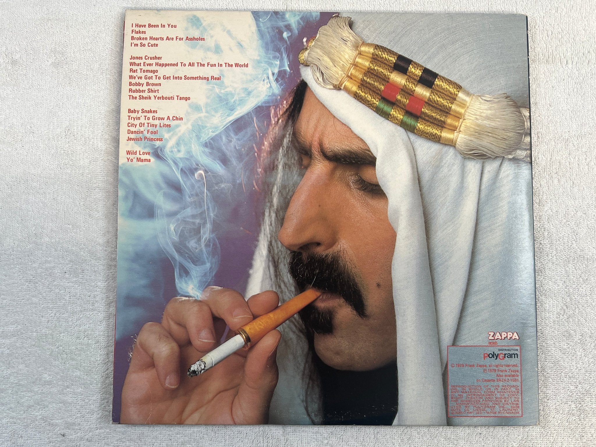 Omslagsbild för skivan FRANK ZAPPA sheik yerbouti 2xLP -79 Can ZAPPA RECORDS SRZ-2-1501