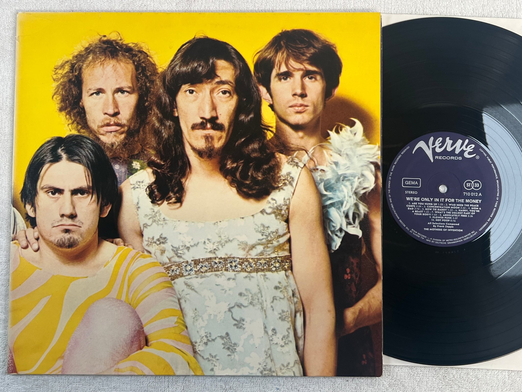 Omslagsbild för skivan THE MOTHERS OF INVENTION we're only in it for the money LP Ger VERVE 710 012