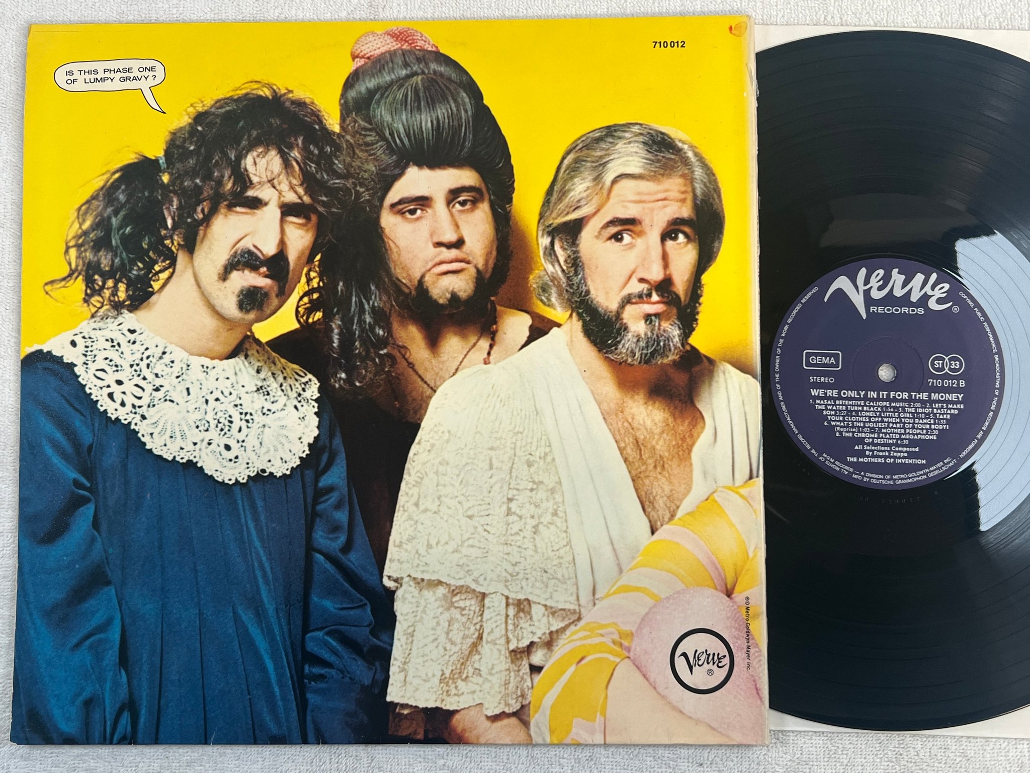 Omslagsbild för skivan THE MOTHERS OF INVENTION we're only in it for the money LP Ger VERVE 710 012