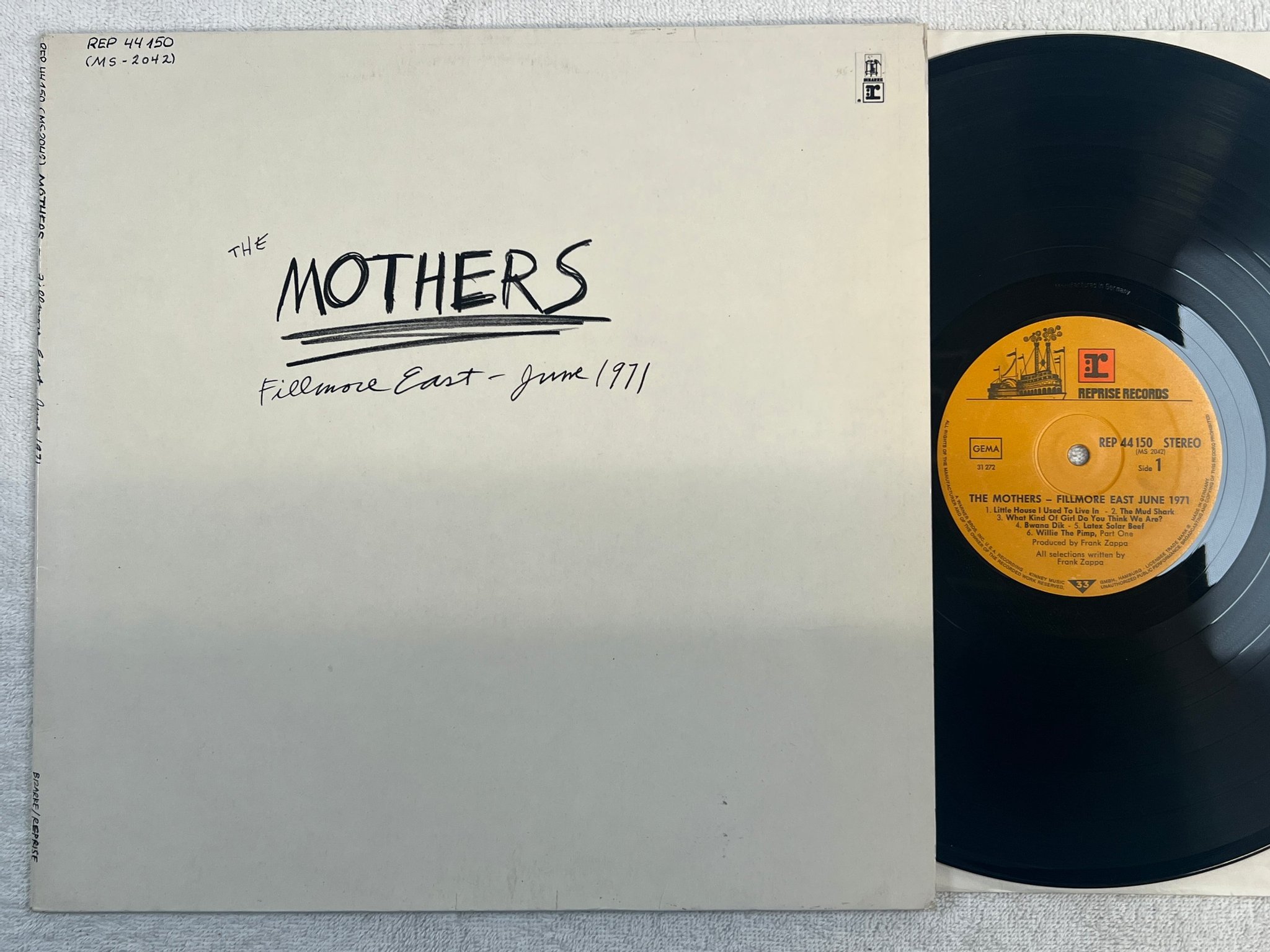 Omslagsbild för skivan THE MOTHERS fillmore east june 1971 LP Ger REPRISE REP 44150
