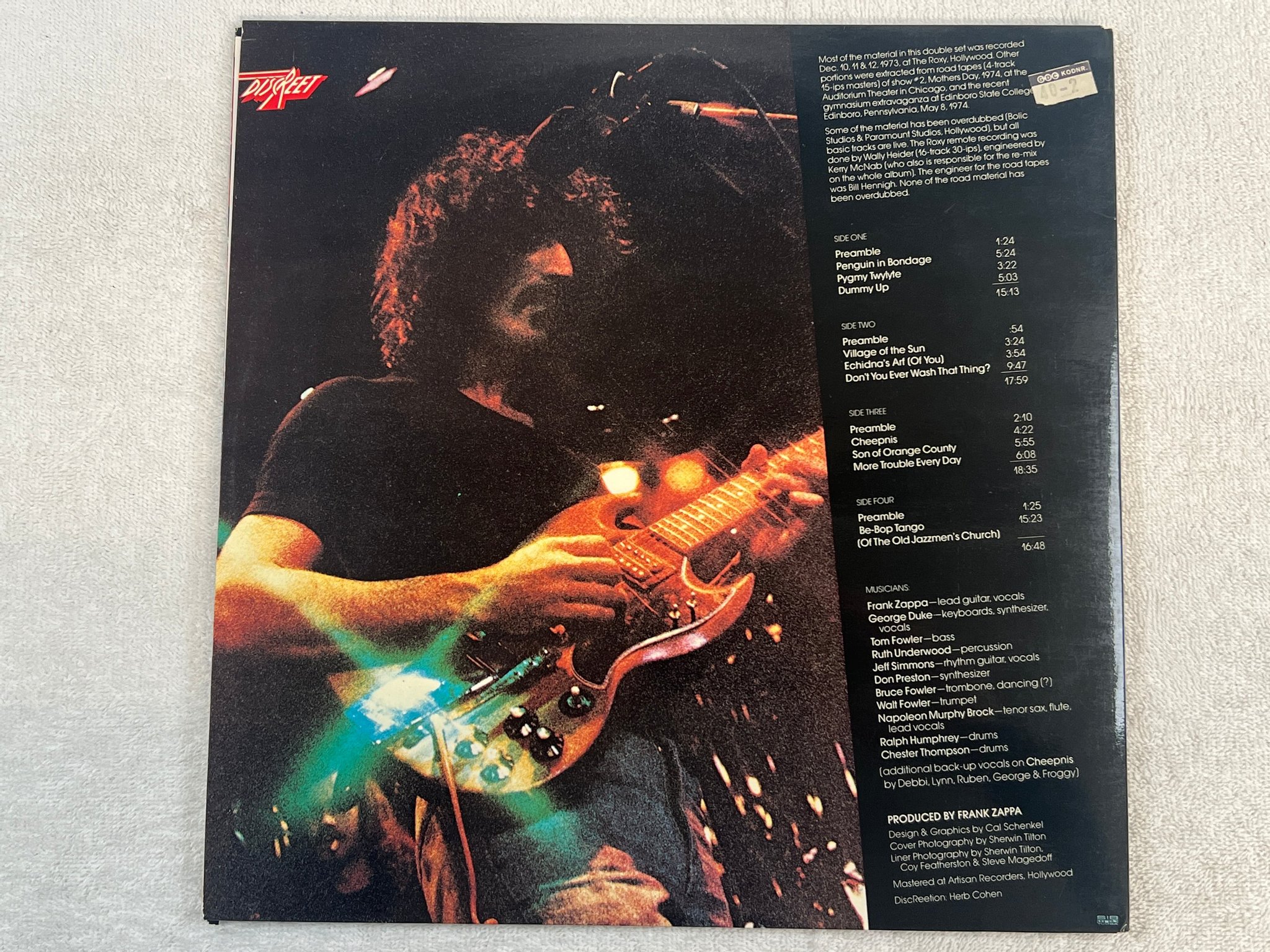 Omslagsbild för skivan ZAPPA / MOTHERS Roxy & Elsewhere 2xLP -74 ncb DISCREET 2 DS 2202