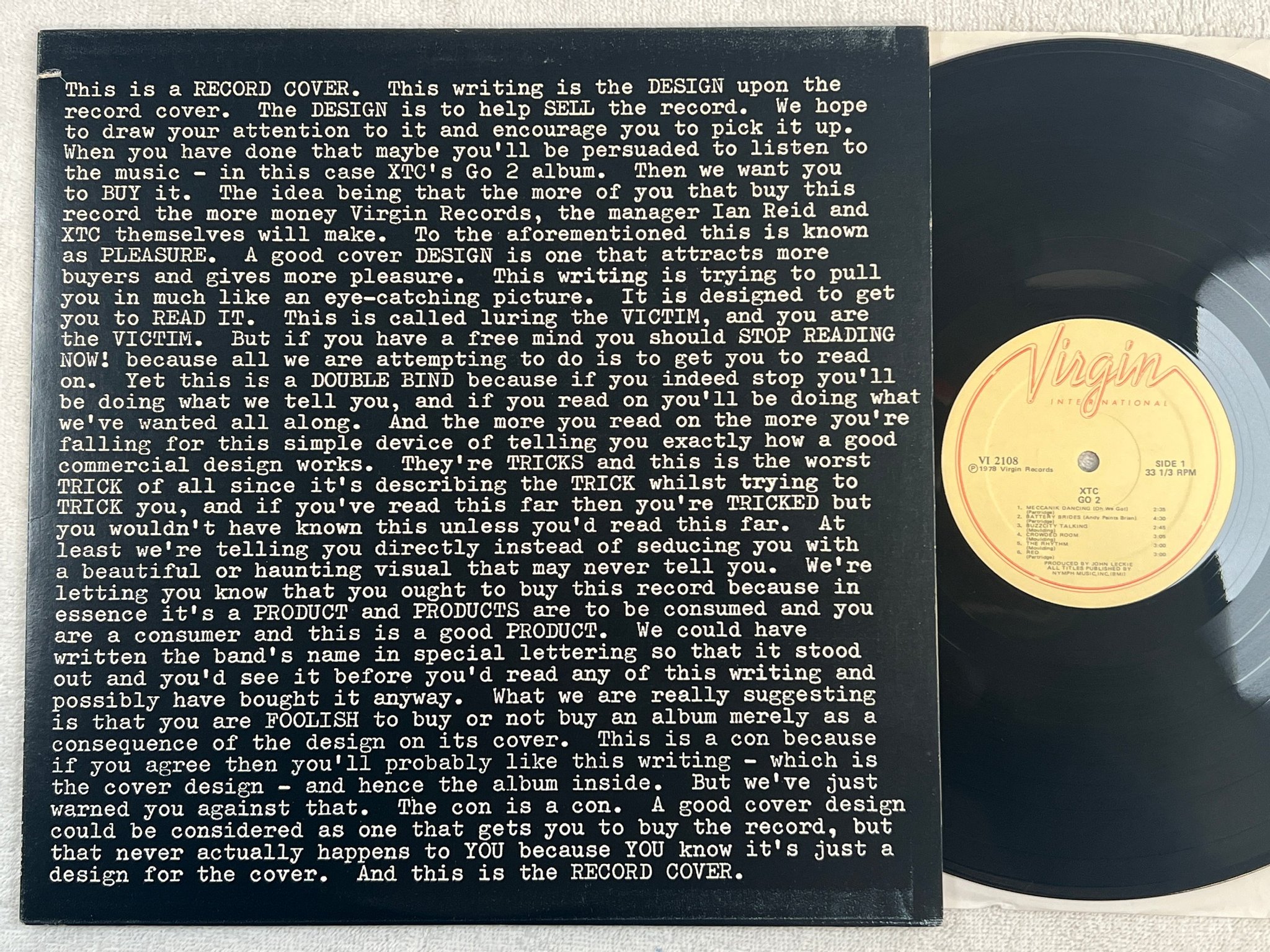 Omslagsbild för skivan XTC go 2 LP -78 US VIRGIN VI 2108