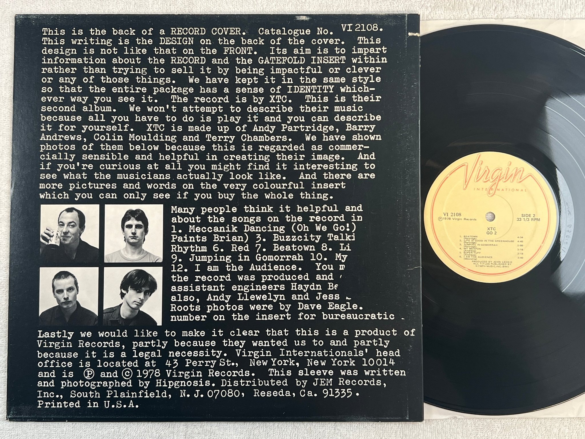 Omslagsbild för skivan XTC go 2 LP -78 US VIRGIN VI 2108