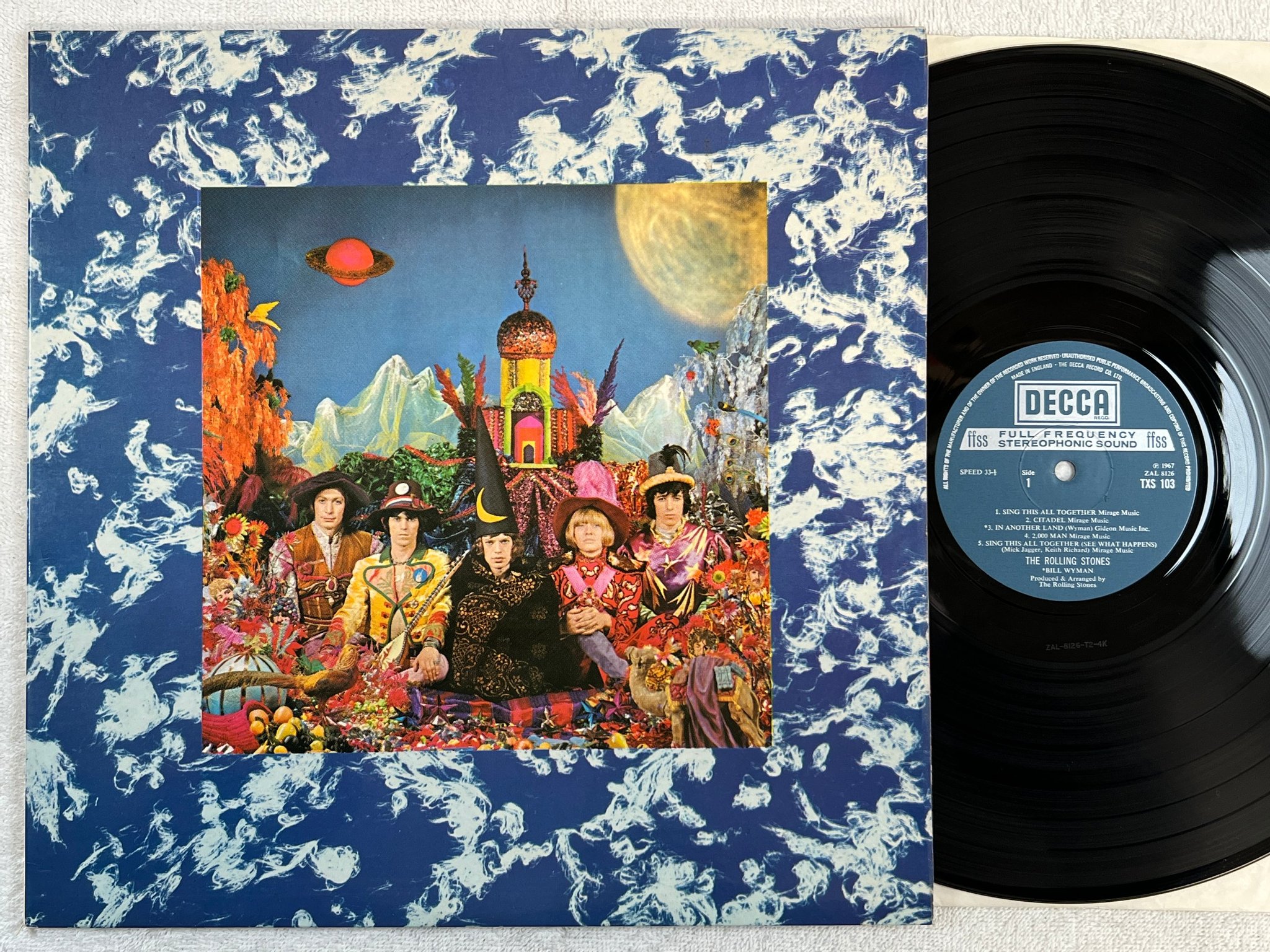 Omslagsbild för skivan THE ROLLING STONES Their Satanic Majesties Request LP re UK DECCA TXS 103