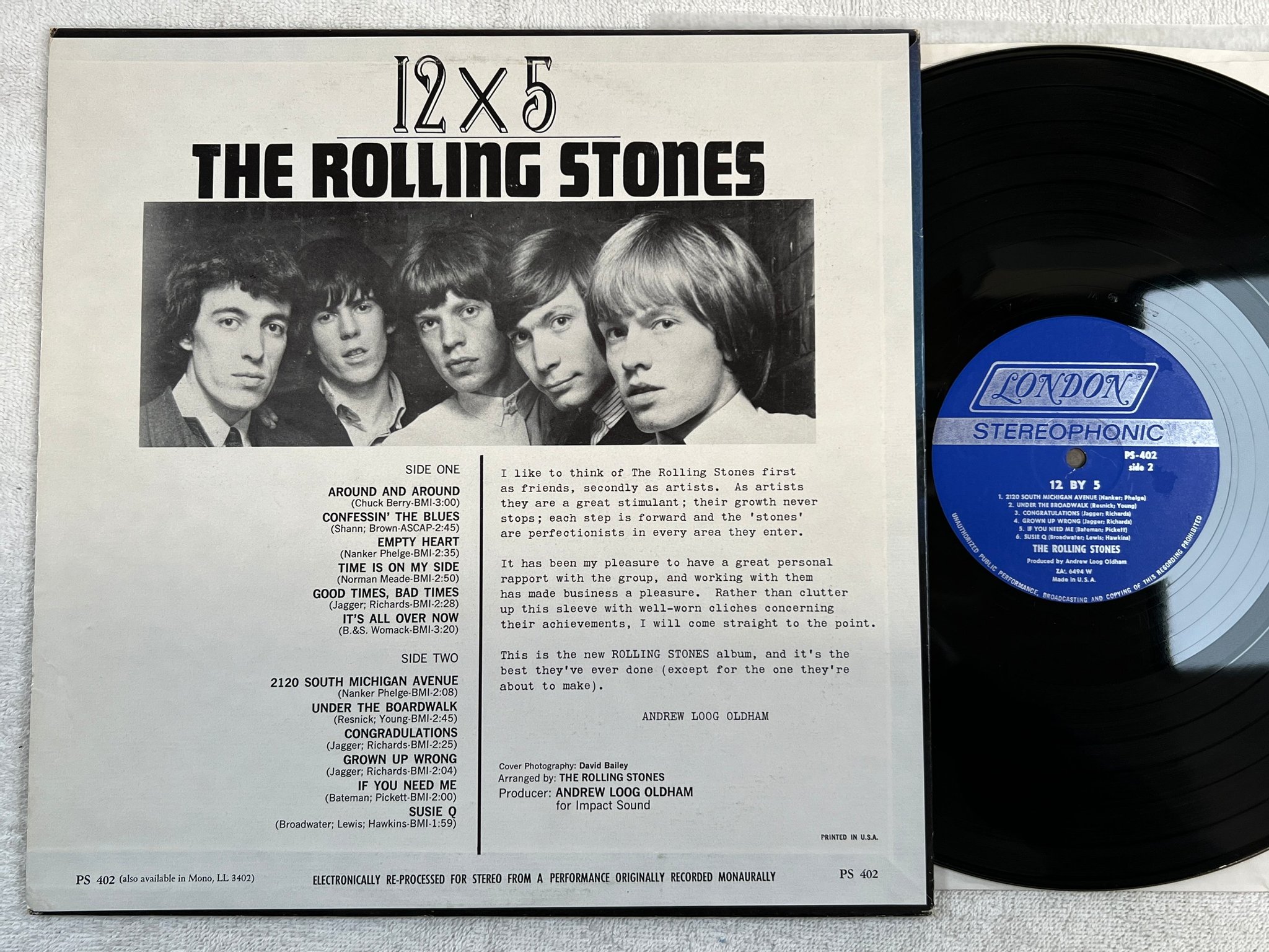 Omslagsbild för skivan THE ROLLING STONES 12 by 5 LP US LONDON PS-402