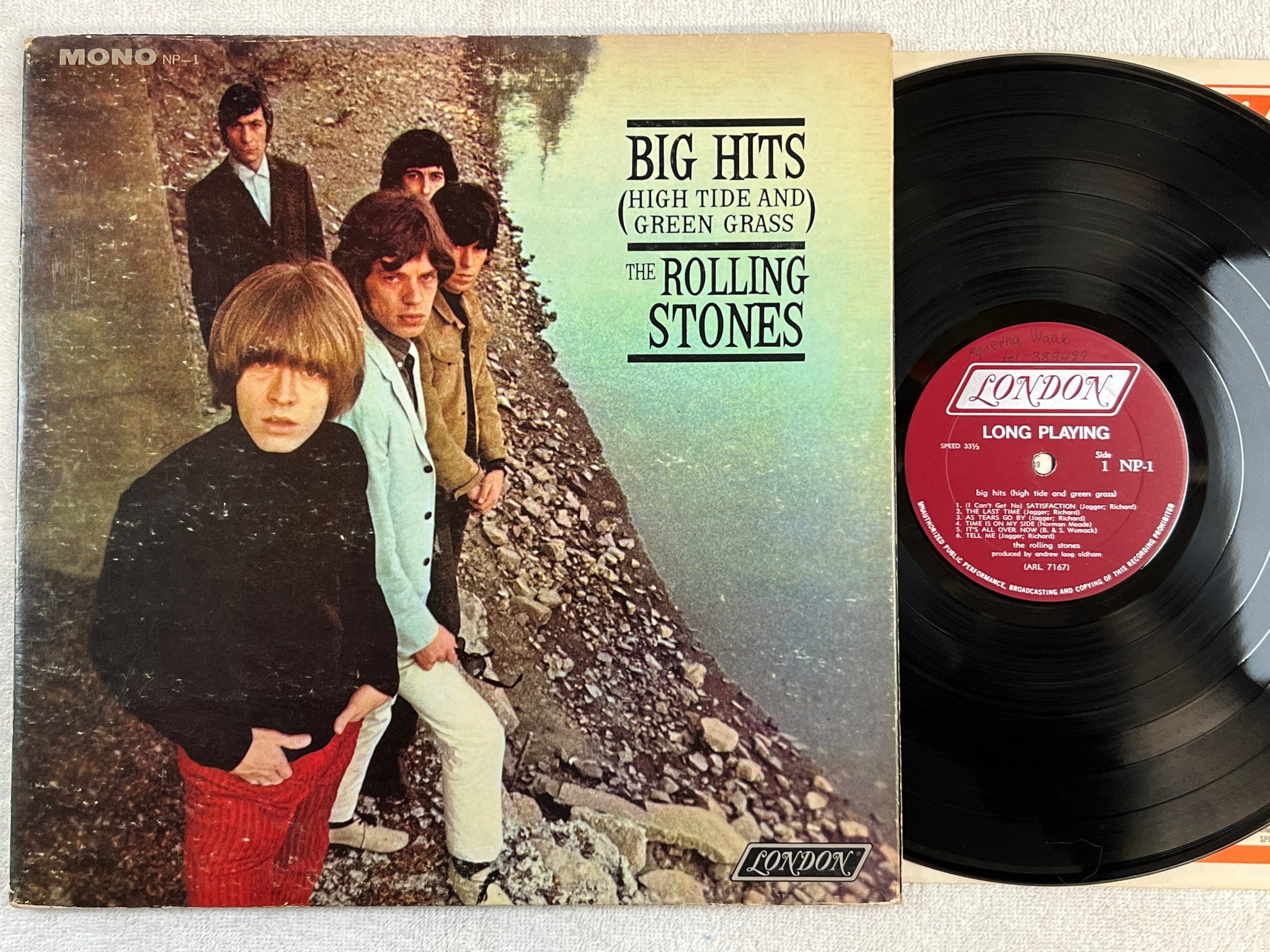 Omslagsbild för skivan THE ROLLING STONES big hits LP US LONDON NP-1 