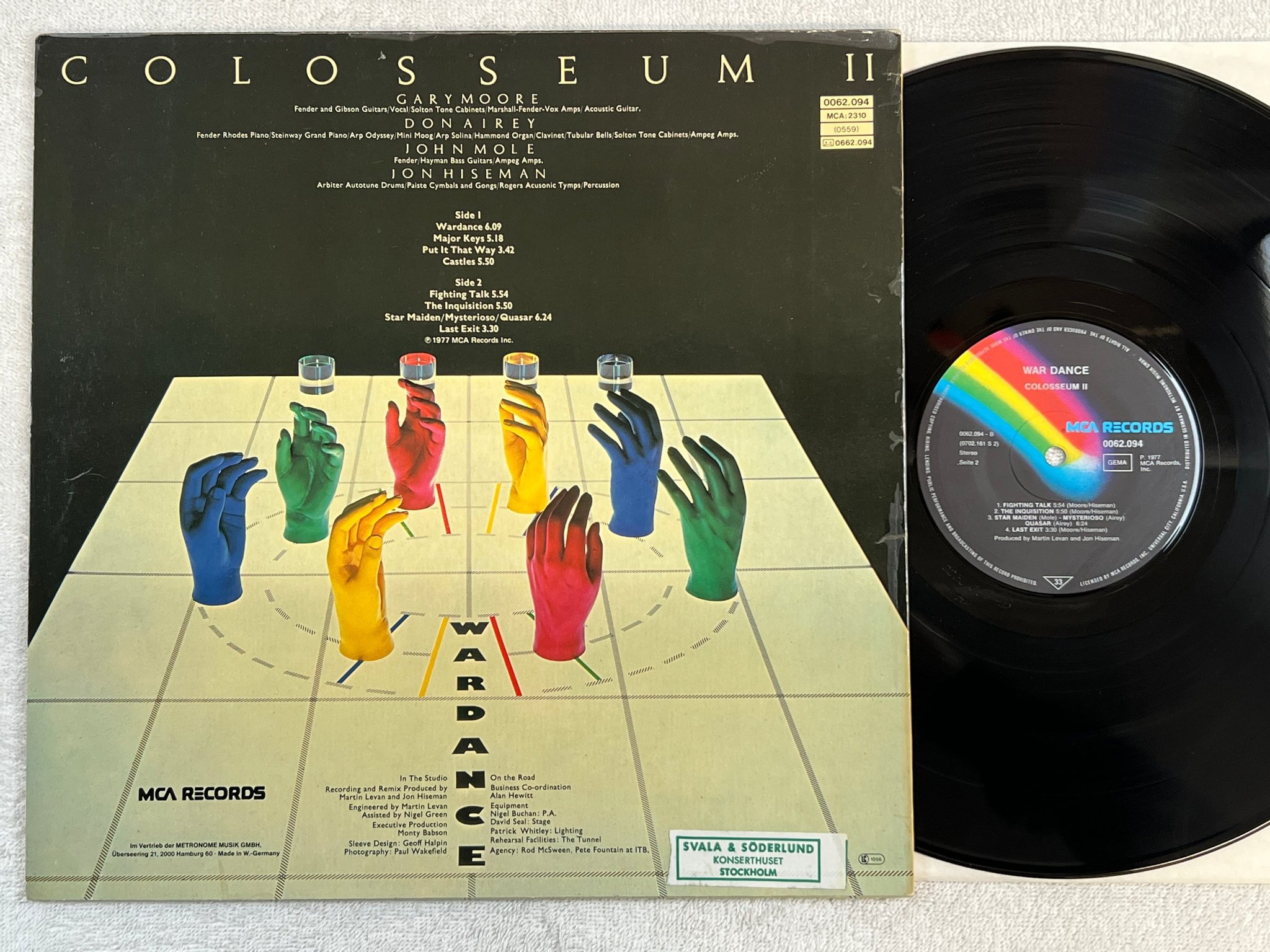 Omslagsbild för skivan COLOSSEUM II war dance LP -77 Ger MCA 0062094