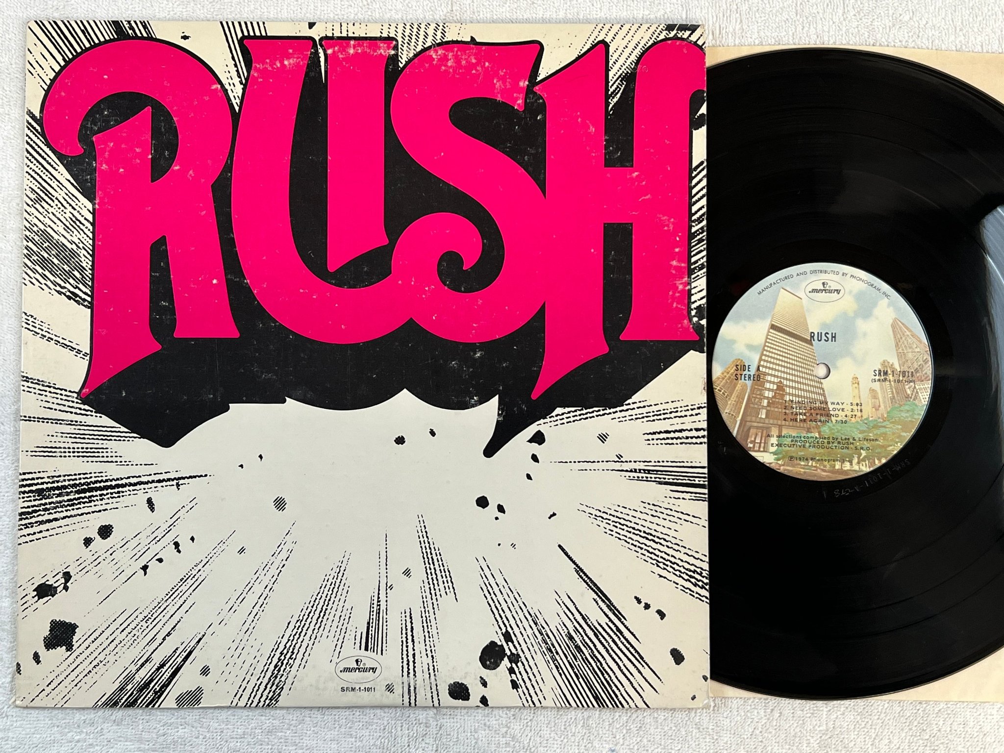 Omslagsbild för skivan RUSH s/t LP -74 Can MERCURY SRM-1-1011