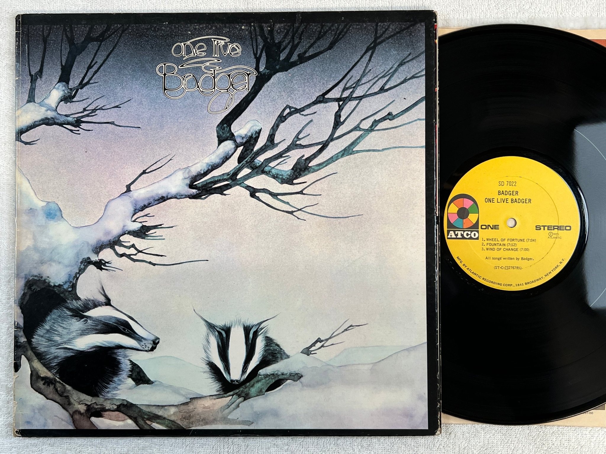 Omslagsbild för skivan BADGER one live badger LP -73 US ATCO SD 7022