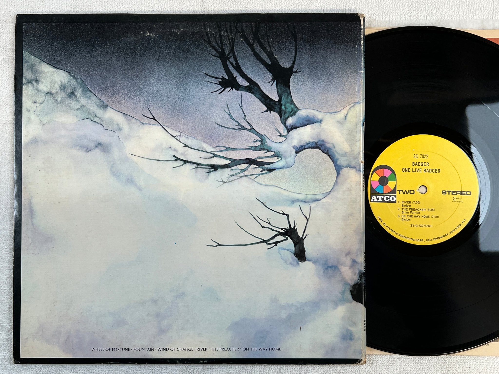 Omslagsbild för skivan BADGER one live badger LP -73 US ATCO SD 7022