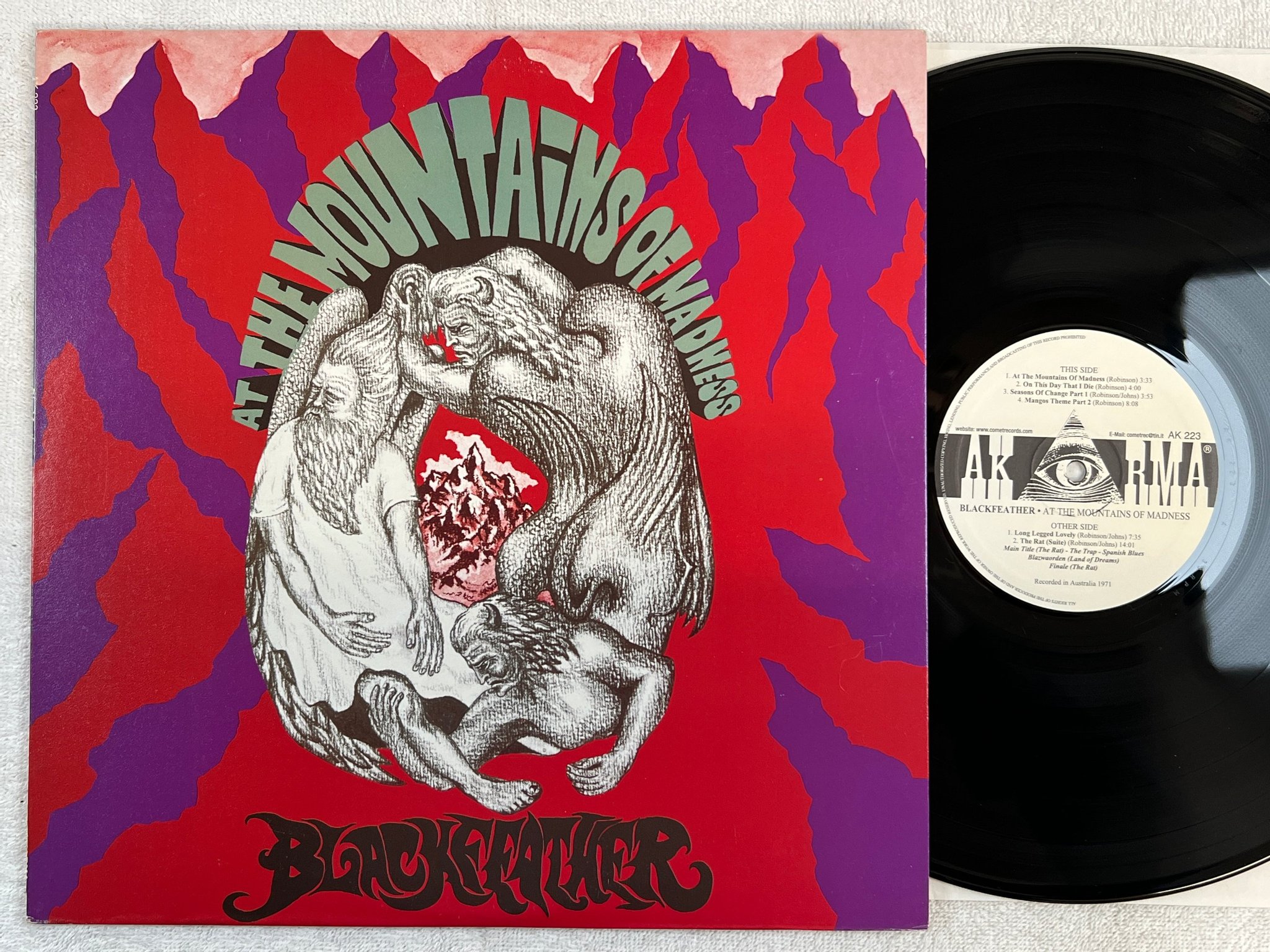 Omslagsbild för skivan BLACKFEATHER At The Mountains Of Madness LP -71/2002 Ita AKARMA AK 223