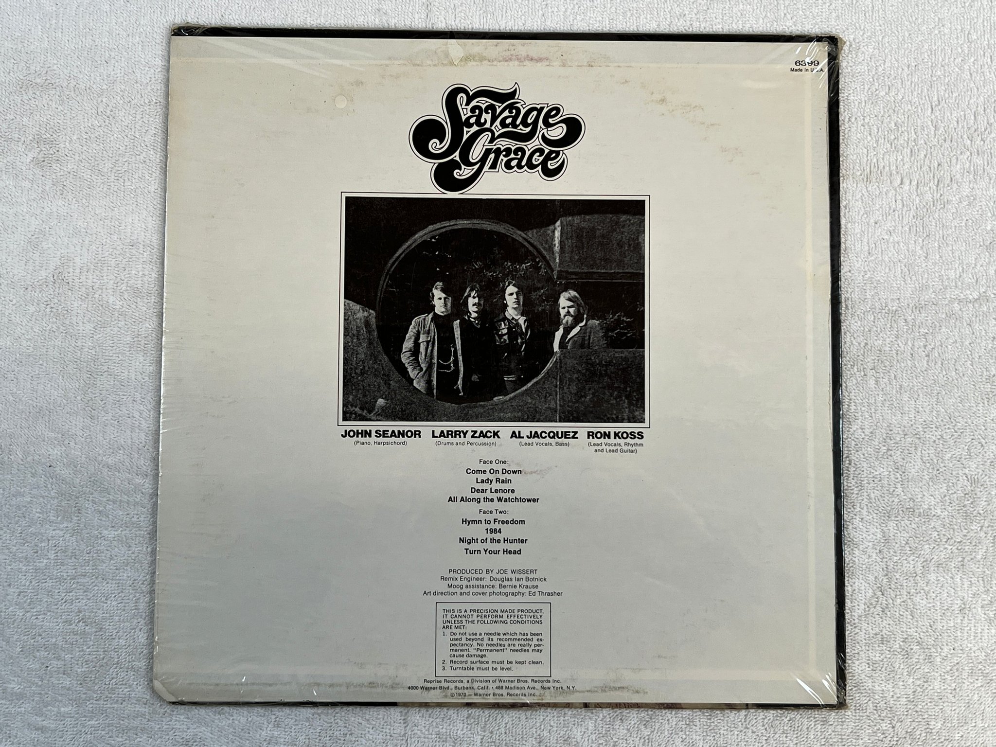 Omslagsbild för skivan SAVAGE GRACE s/t LP -70 US REPRISE 6399 psych STILL SEALED