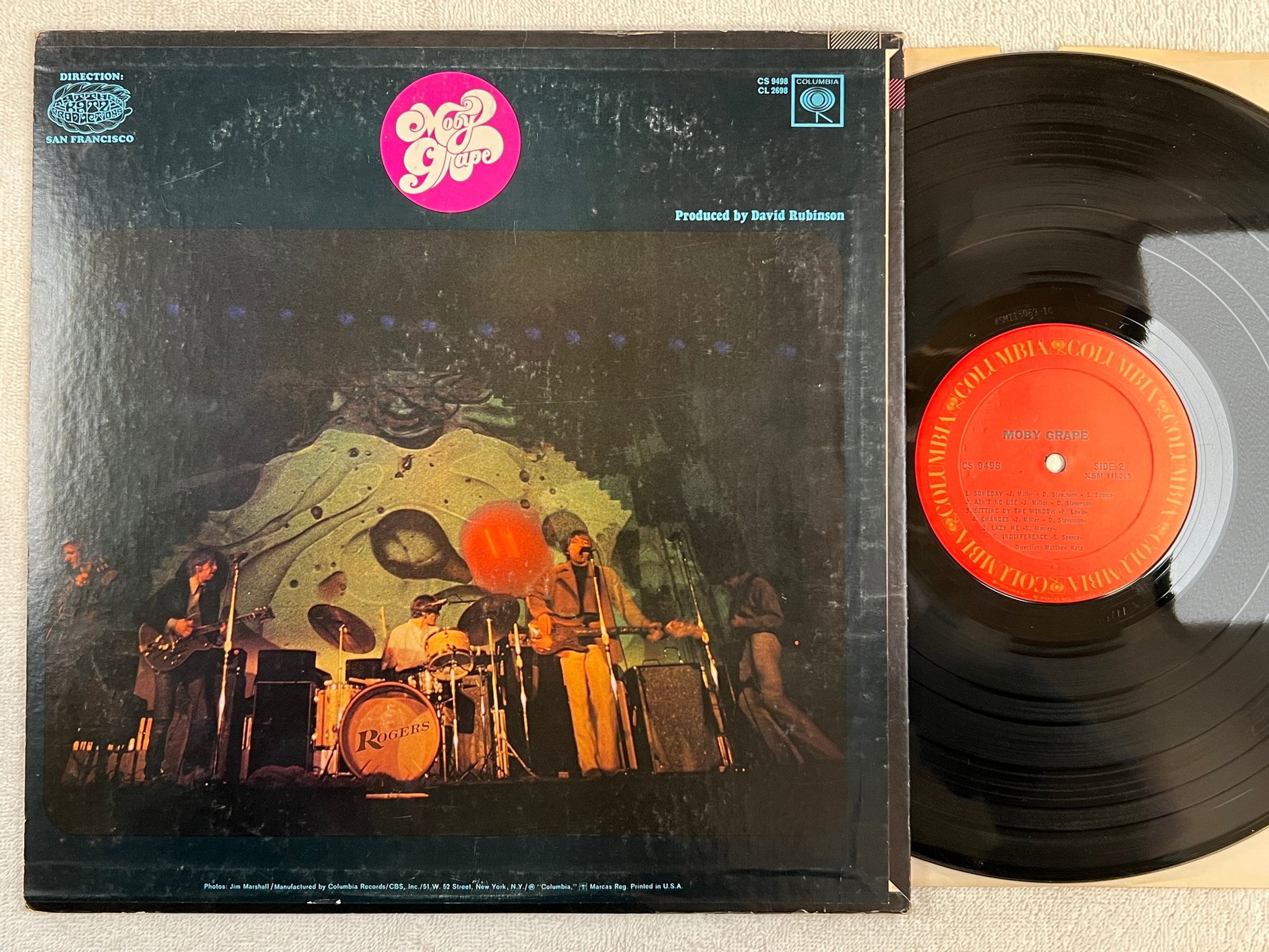 Omslagsbild för skivan MOBY GRAPE s/t LP -67 US COLUMBIA CS 9498 uncensored cover + poster 