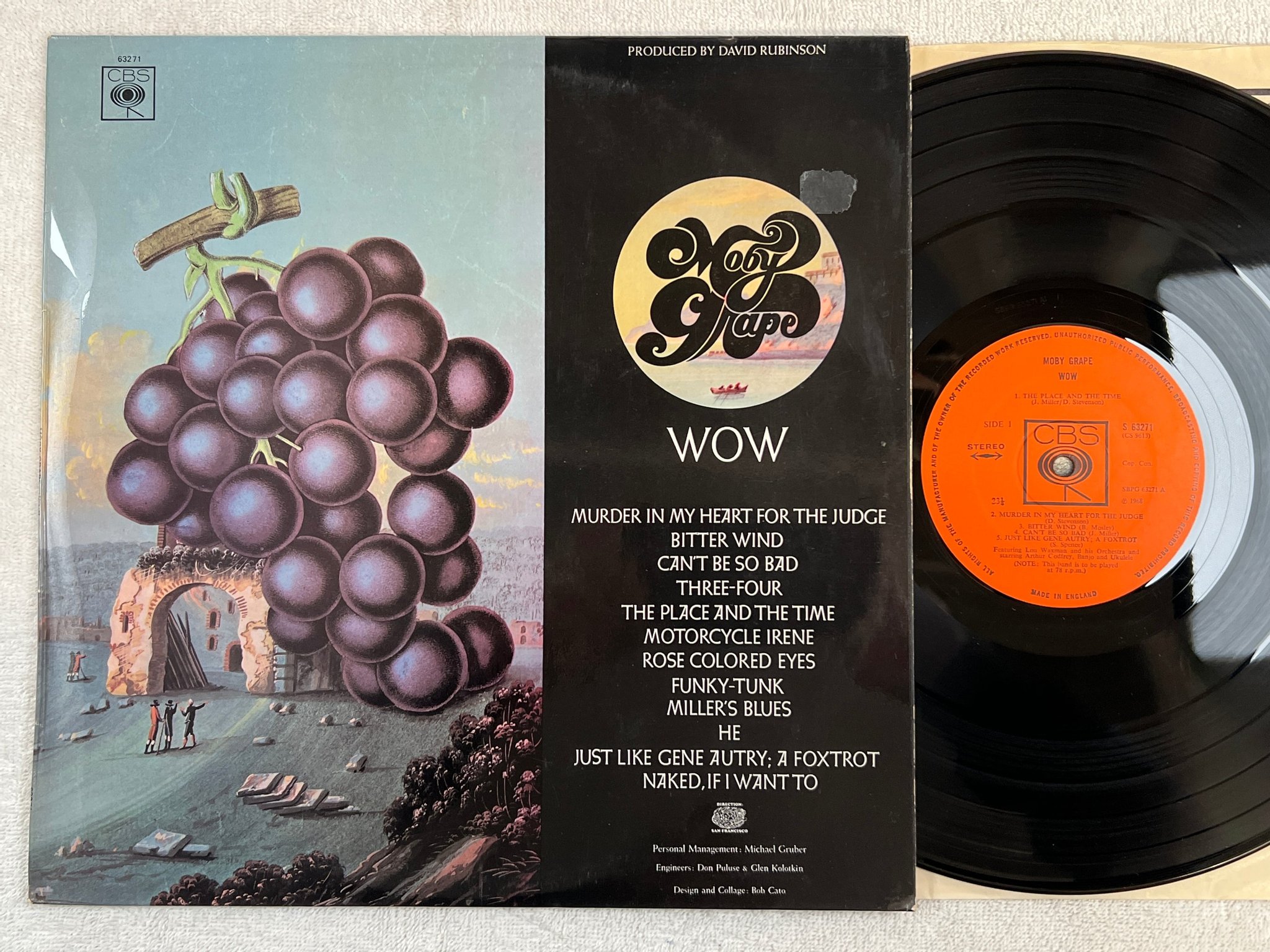 Omslagsbild för skivan MOBY GRAPE wow LP -68 UK CBS S 63271 psych rock