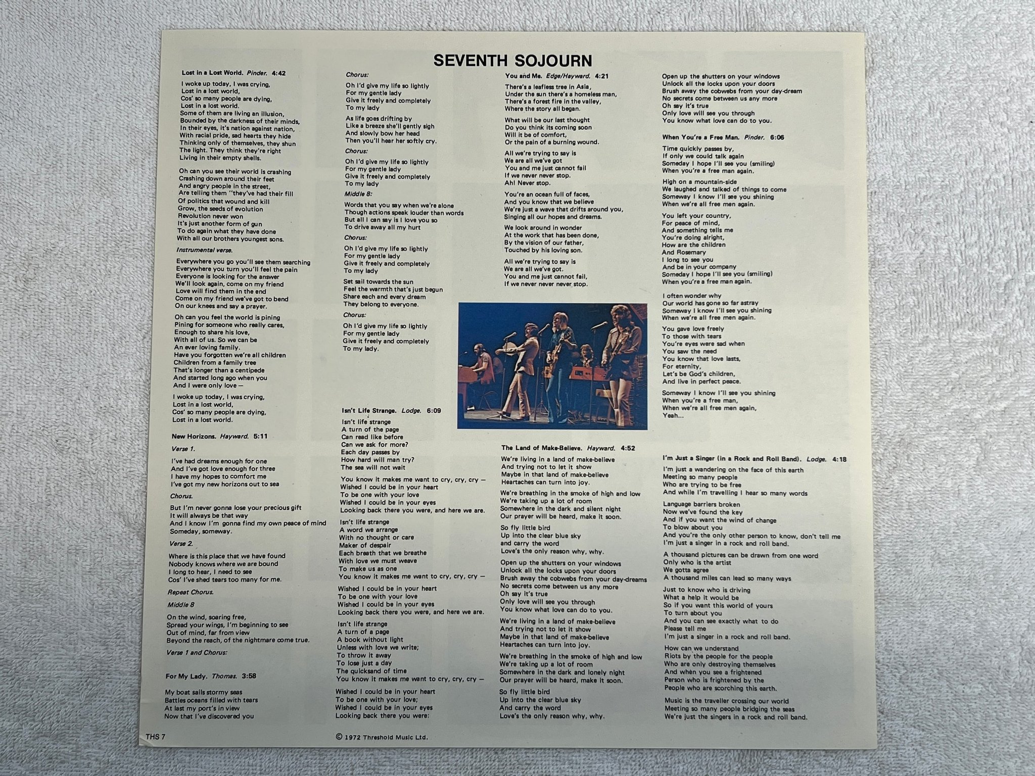 Omslagsbild för skivan THE MOODY BLUES seventh sojourn LP -72 UK THRESHOLD THS 7