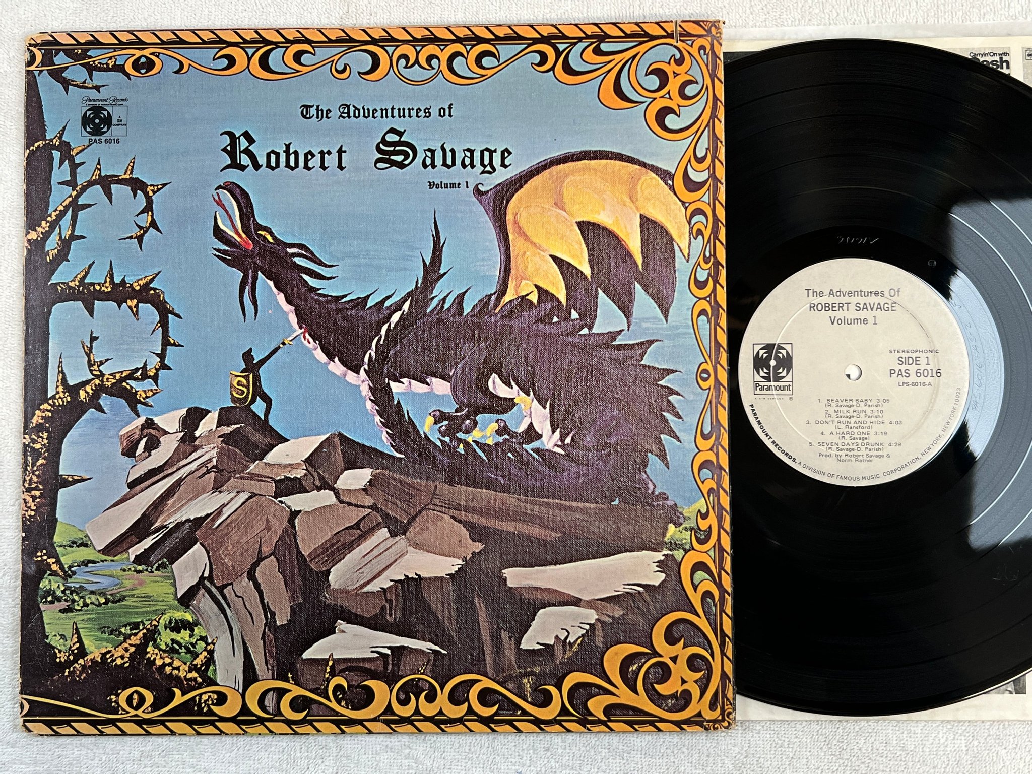 Omslagsbild för skivan ROBERT SAVAGE the aventures of LP US PARAMOUNT PAS 6016