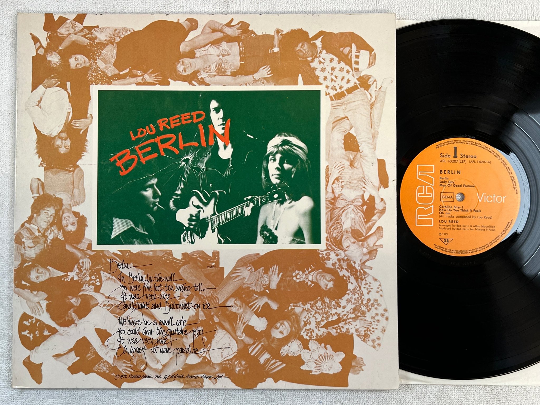 Omslagsbild för skivan LOU REED Berlin LP -73 Ger RCA APL 1-0207