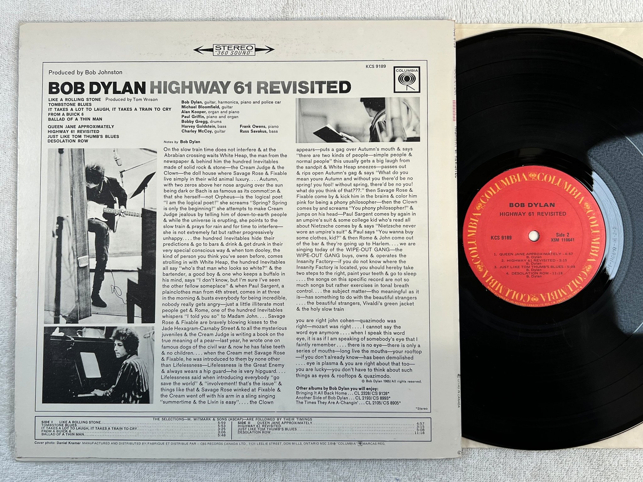 Omslagsbild för skivan BOB DYLAN highway 61 revisted LP Can COLUMBIA KCS 9189