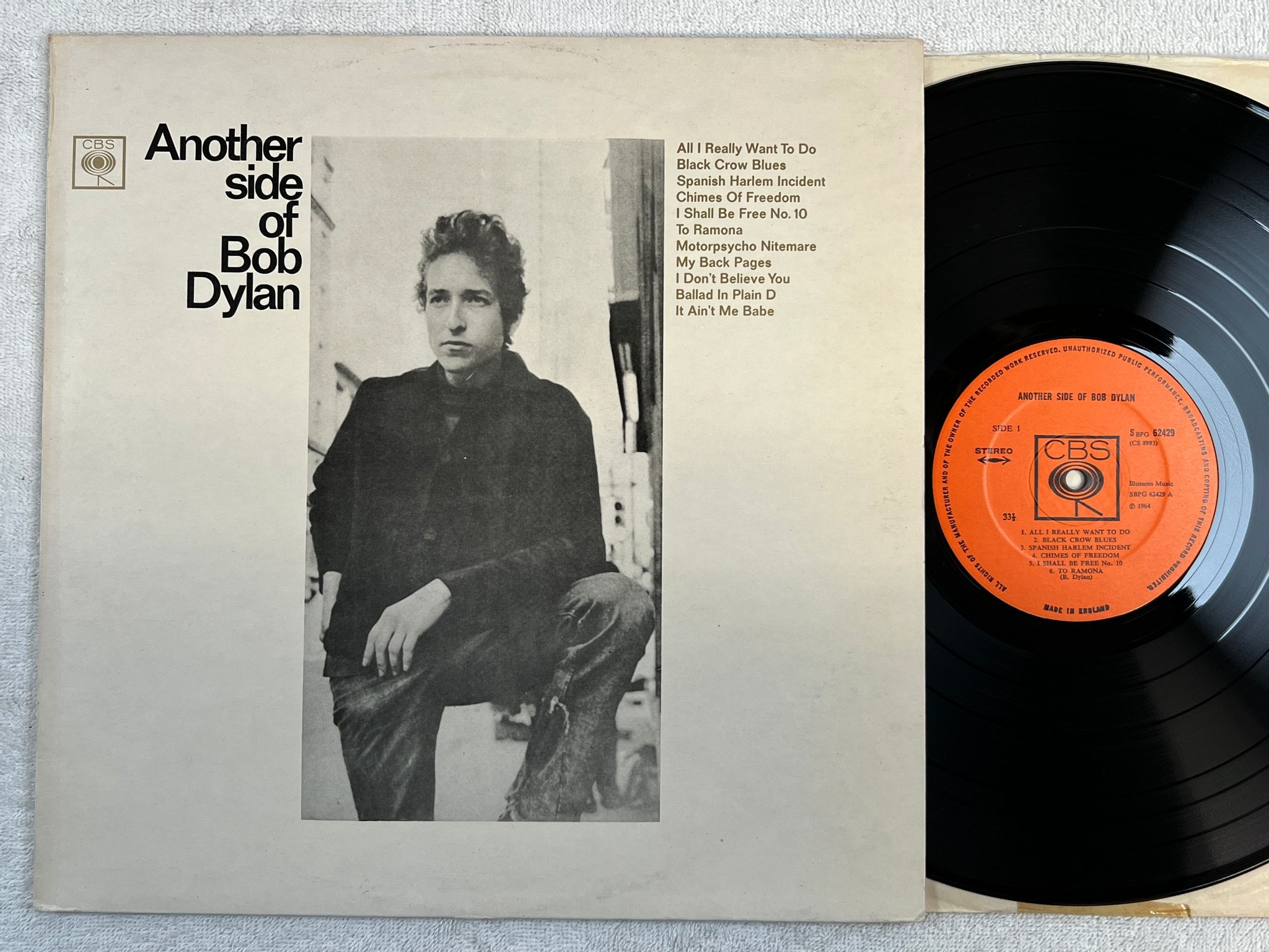 Omslagsbild för skivan BOB DYLAN another side of... LP UK CBS SPBG 62429