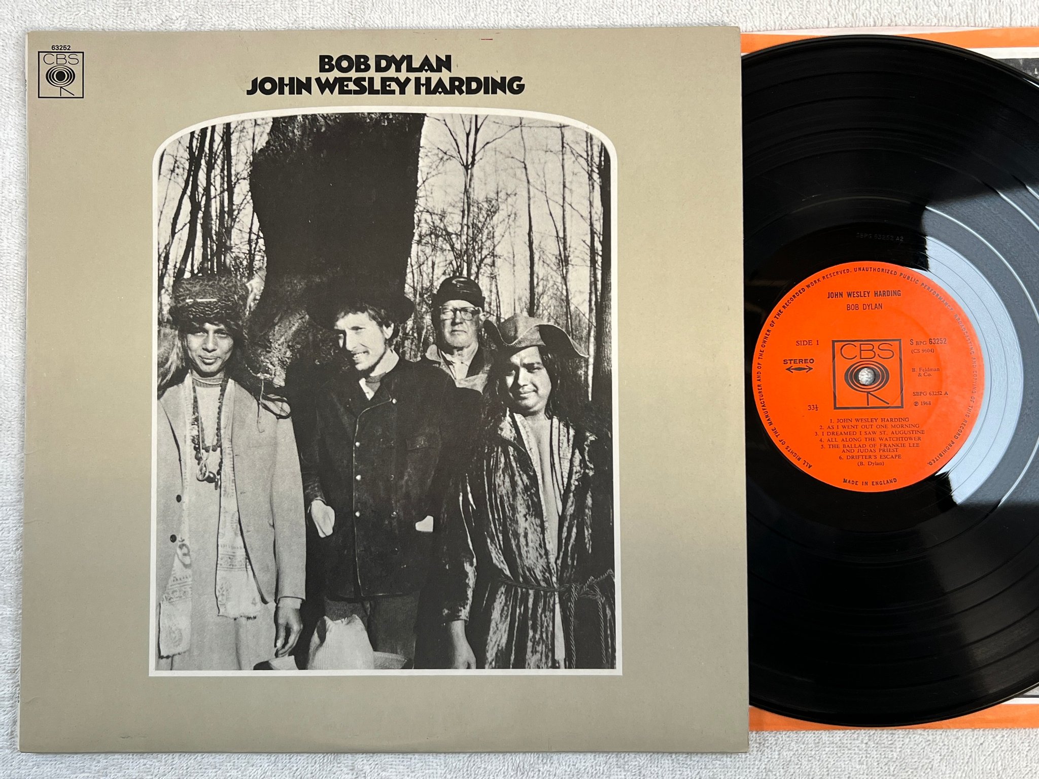Omslagsbild för skivan BOB DYLAN john Wesley Harding LP UK CBS SPBG 63252