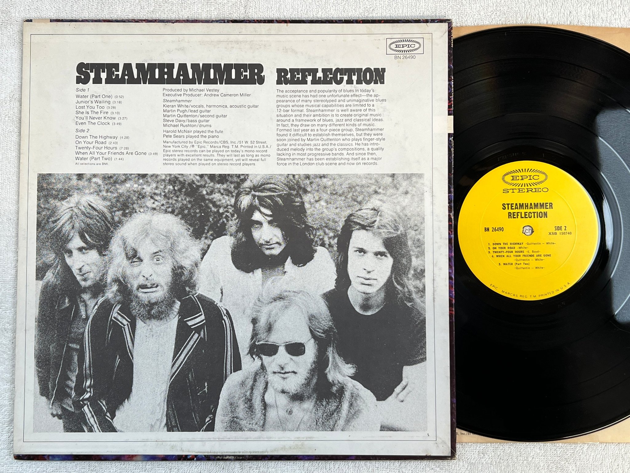 Omslagsbild för skivan STEAMHAMMER reflection LP -69 US EPIC BN 26490 prog blues