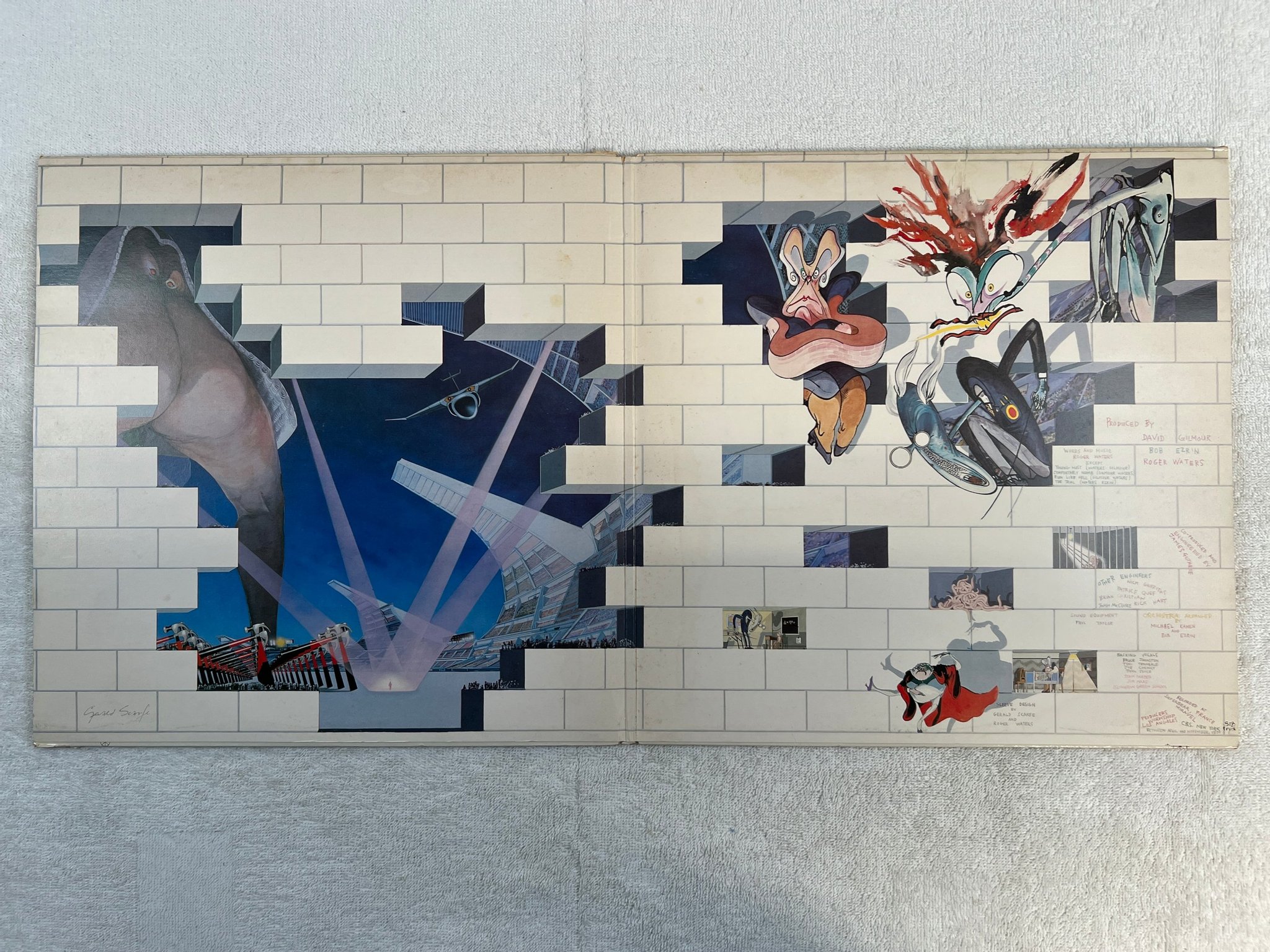 Omslagsbild för skivan PINK FLOYD the wall 2xLP -79 Swe HARVEST 7C 156-63410 