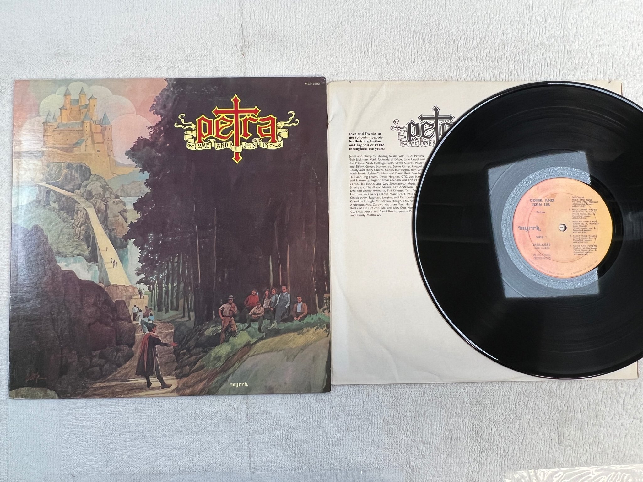 Omslagsbild för skivan PETRA come and join us LP -77 US MYRRH MSB 6582 southern rock