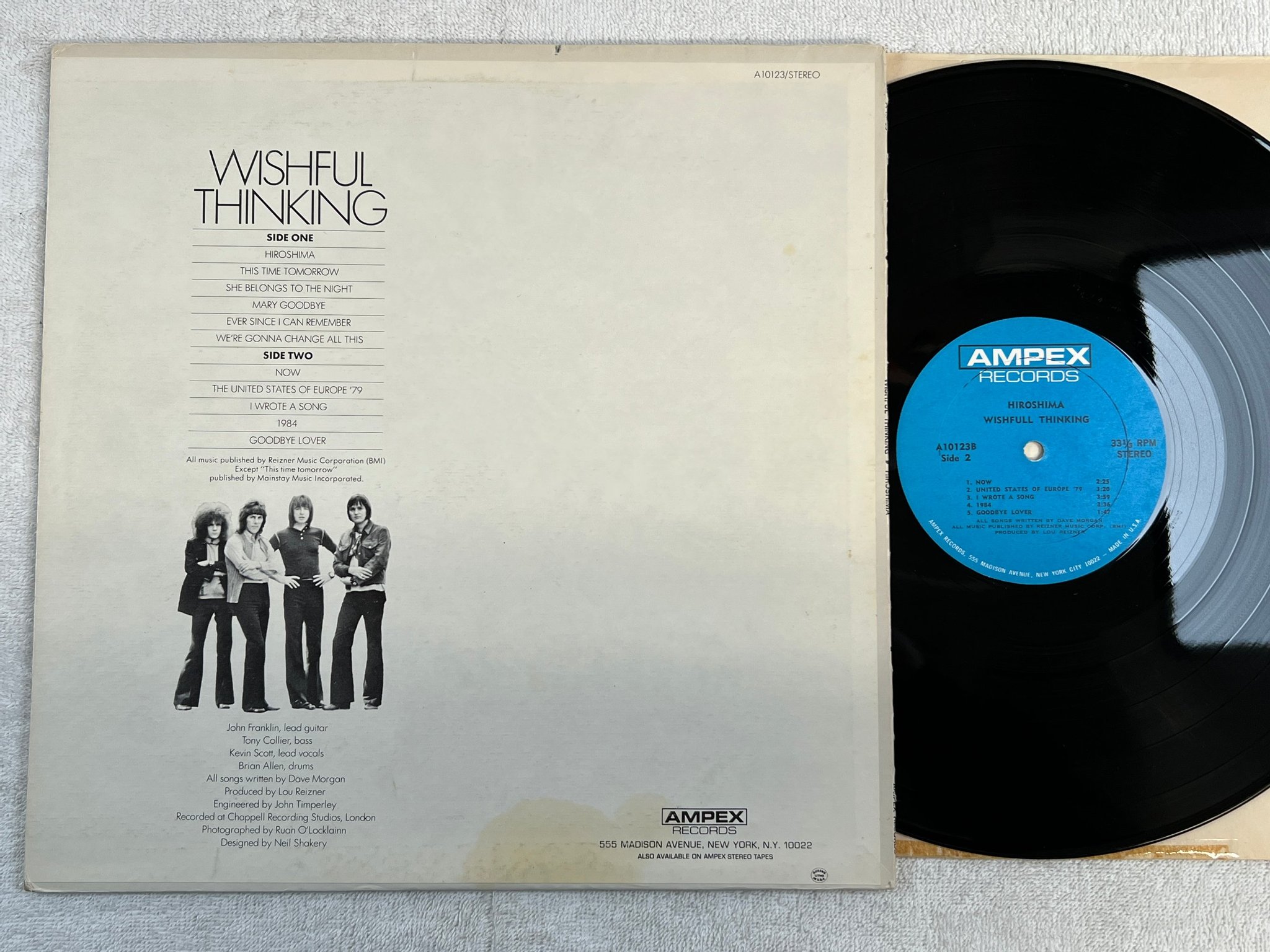 Omslagsbild för skivan HIROSHIMA wishfull thinking LP US AMPEX 10123