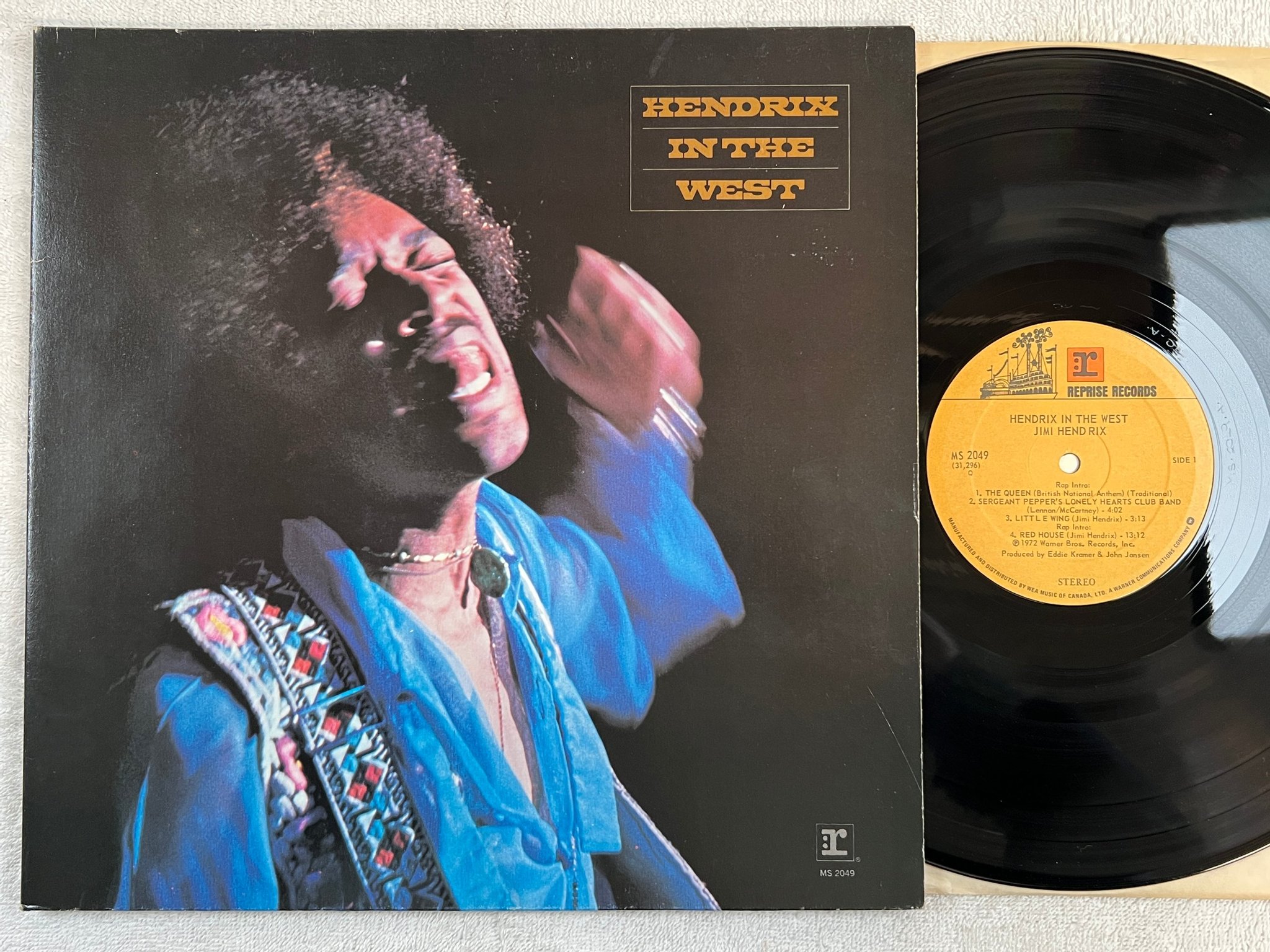 Omslagsbild för skivan JIMI HENDRIX in the west LP -72 Can REPRISE MS 2049