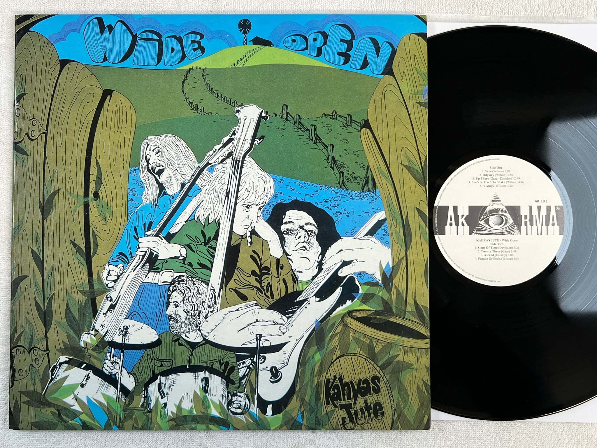 Omslagsbild för skivan KAHVAS JUTE Wide Open LP re Ita AKARMA 